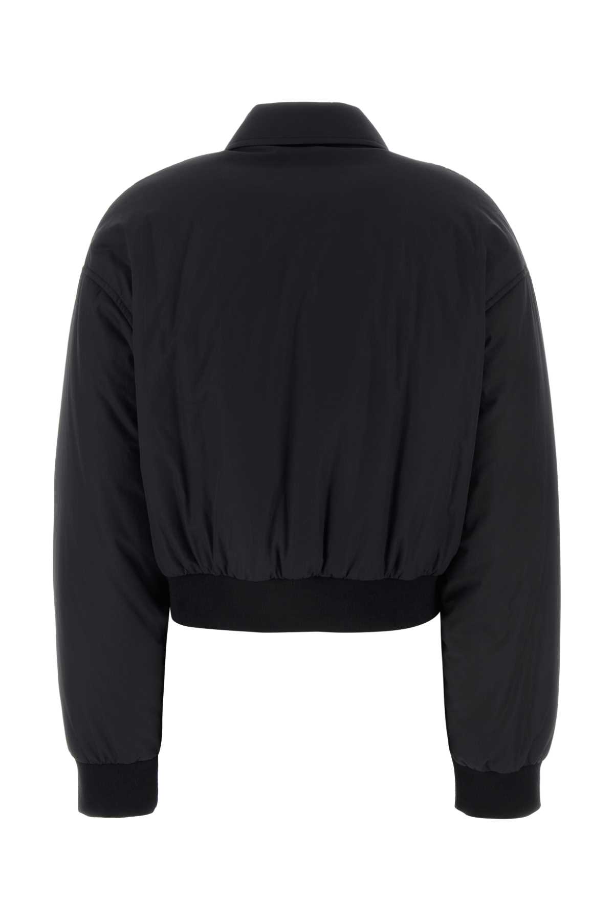 Miu Miu Technical Fabric Down Jacket In Nero