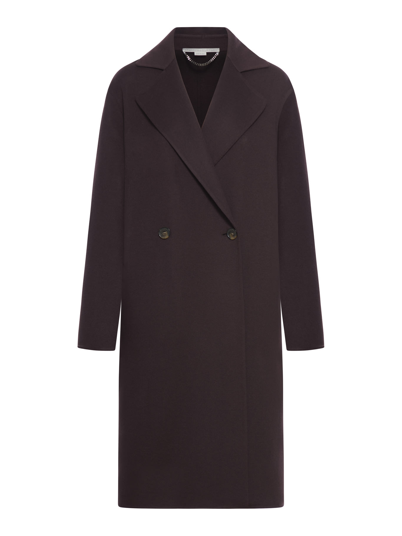 Shop Stella Mccartney Iconic Double Face Coat In Chocolate