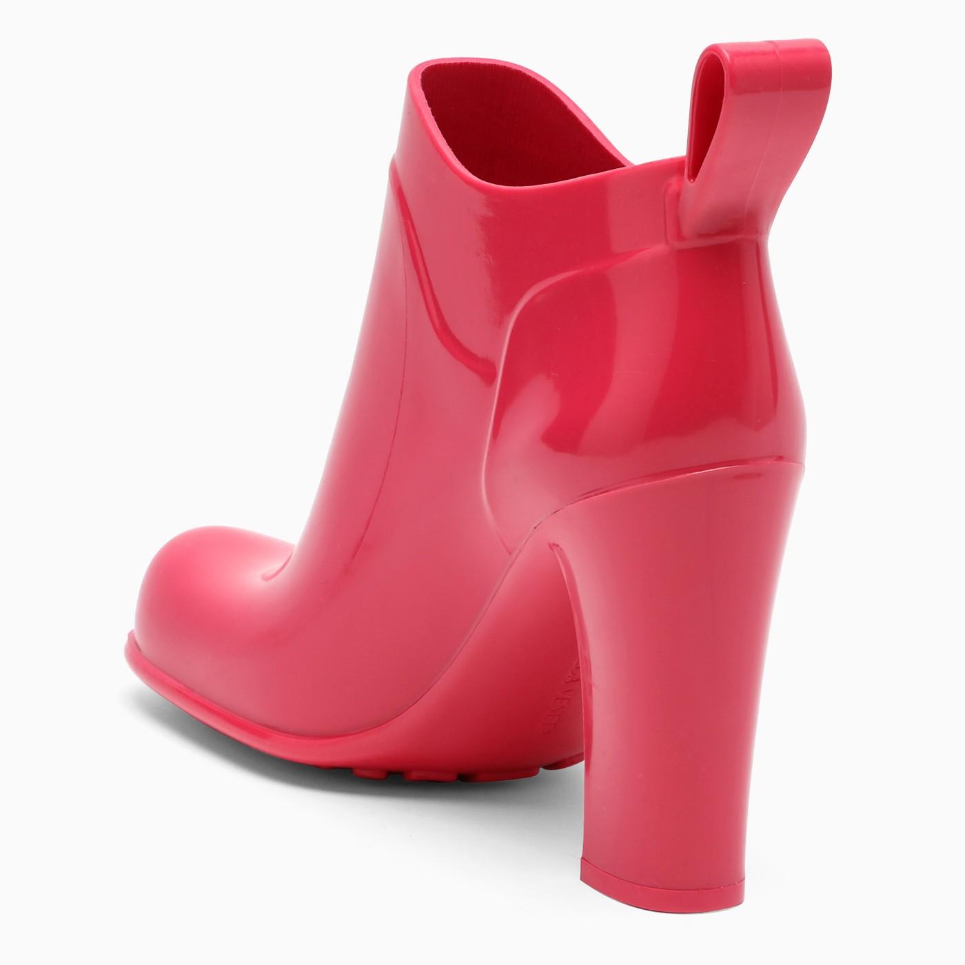 Shop Bottega Veneta Fuchsia Rubber Shine High Boots In Pink