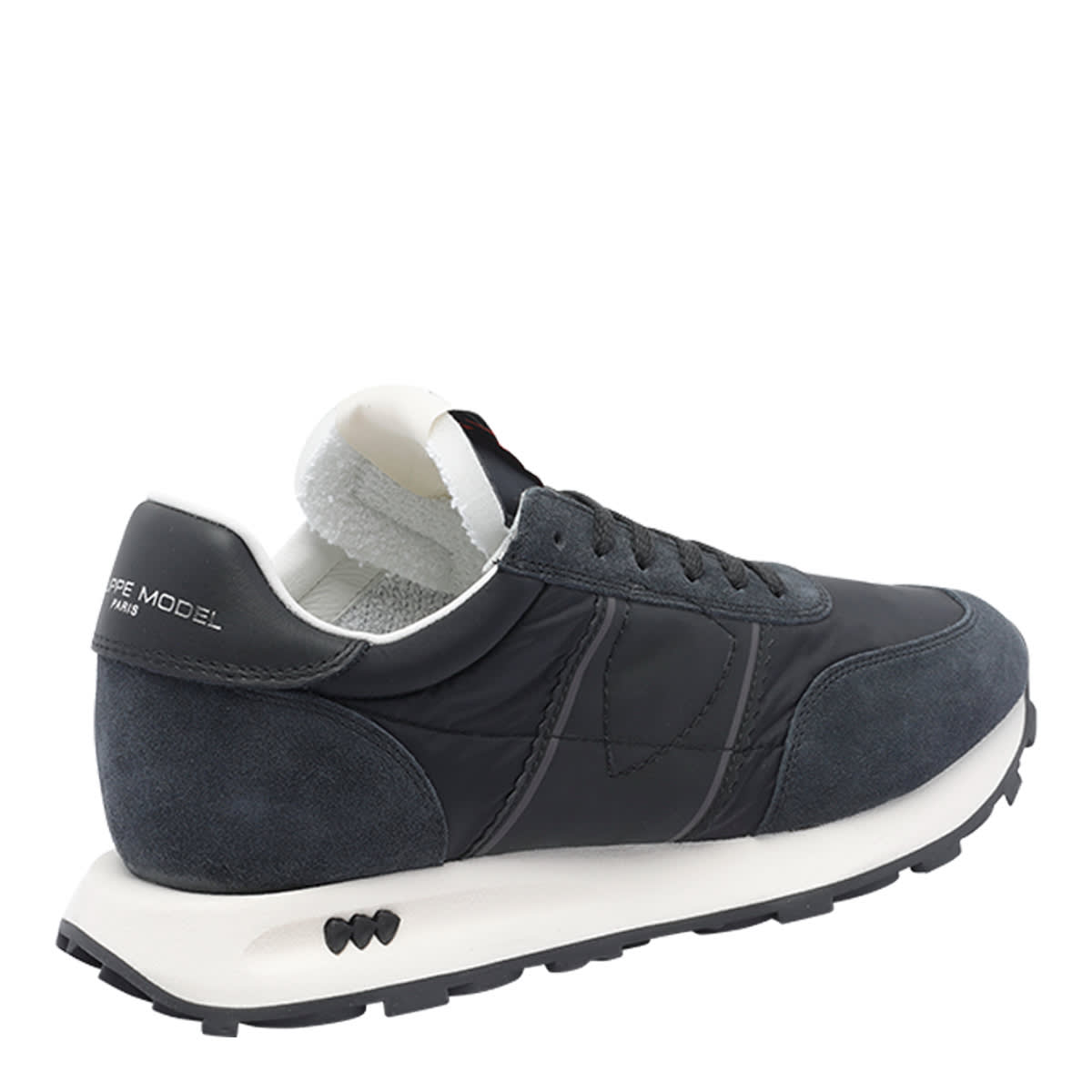 Philippe Model Low Top Sneakers With Rubber Sole And Suede Accents In Black