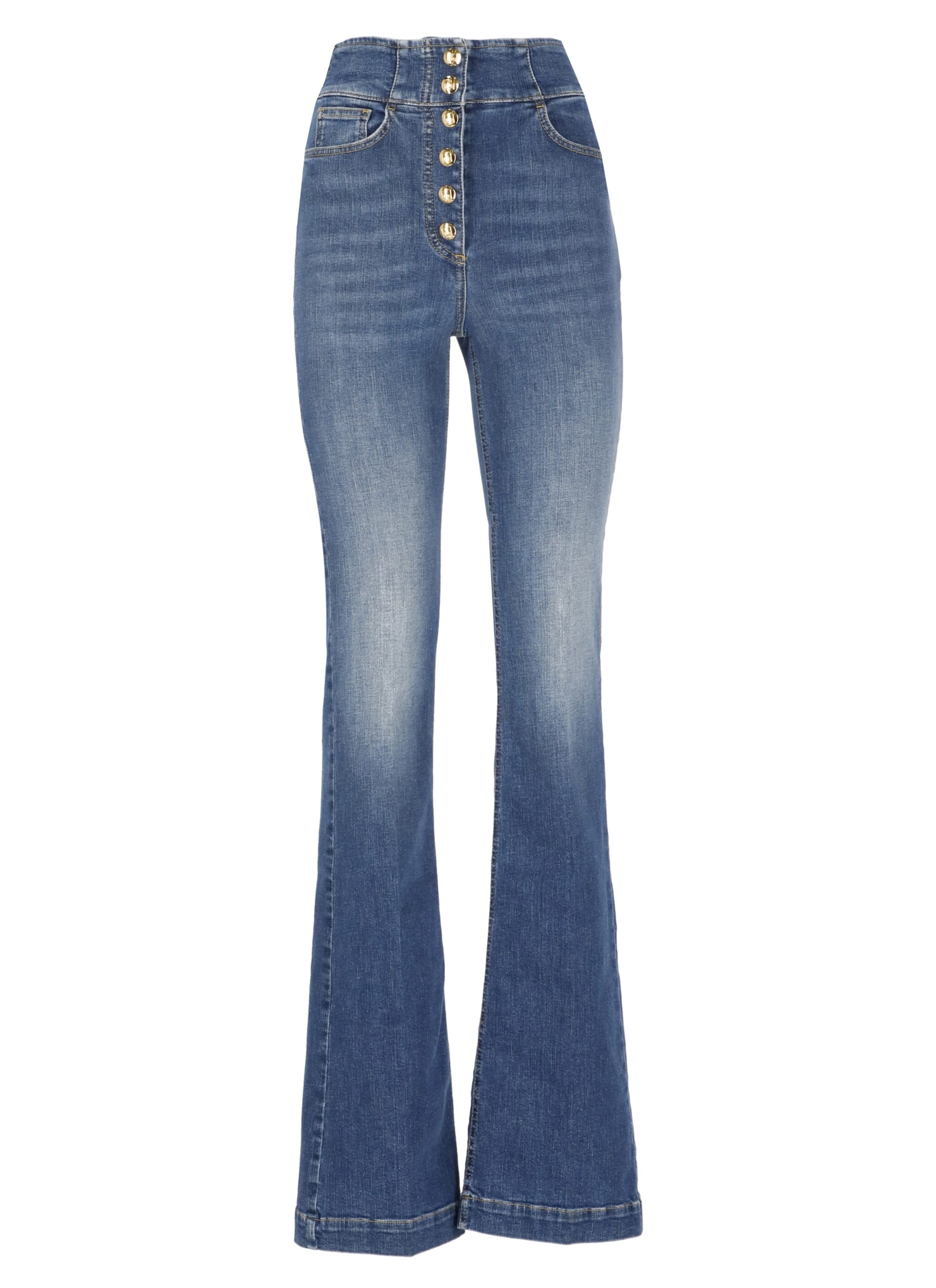 Shop Elisabetta Franchi Cotton Jeans In Blue