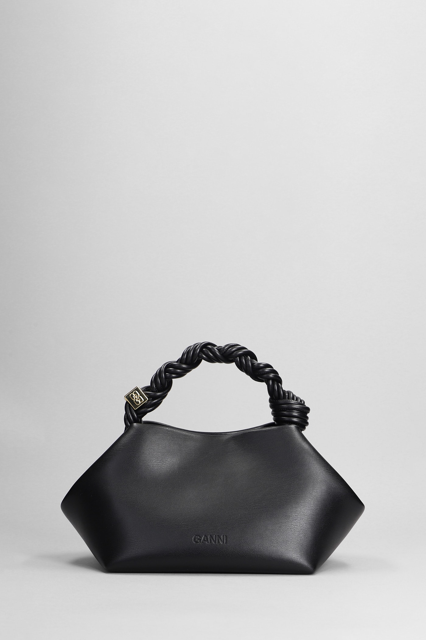 Shop Ganni Bou Bag Small Shoulder Bag In Black Leather