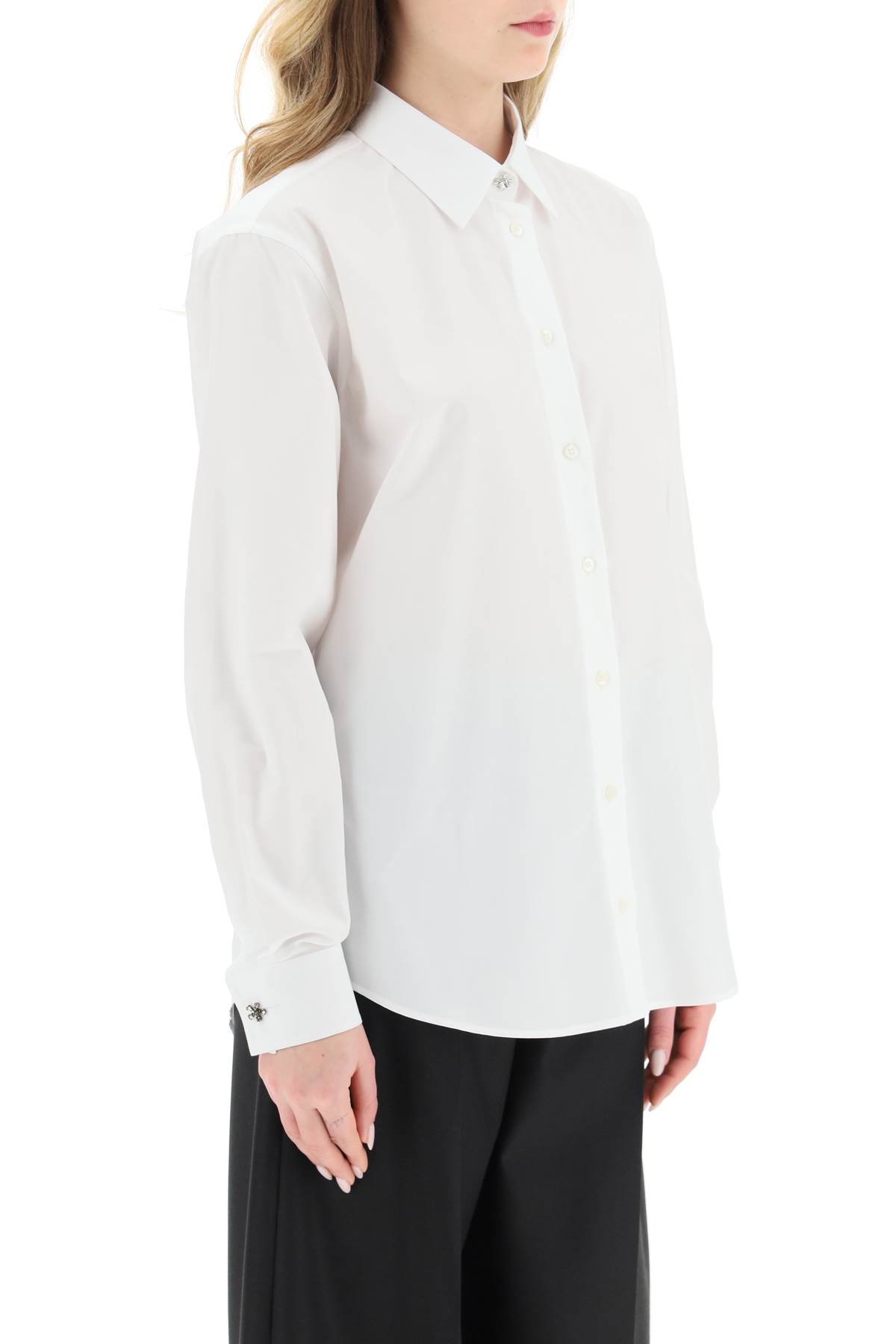 Shop N°21 Shirt With Jewel Buttons In Bianco Ottico (white)