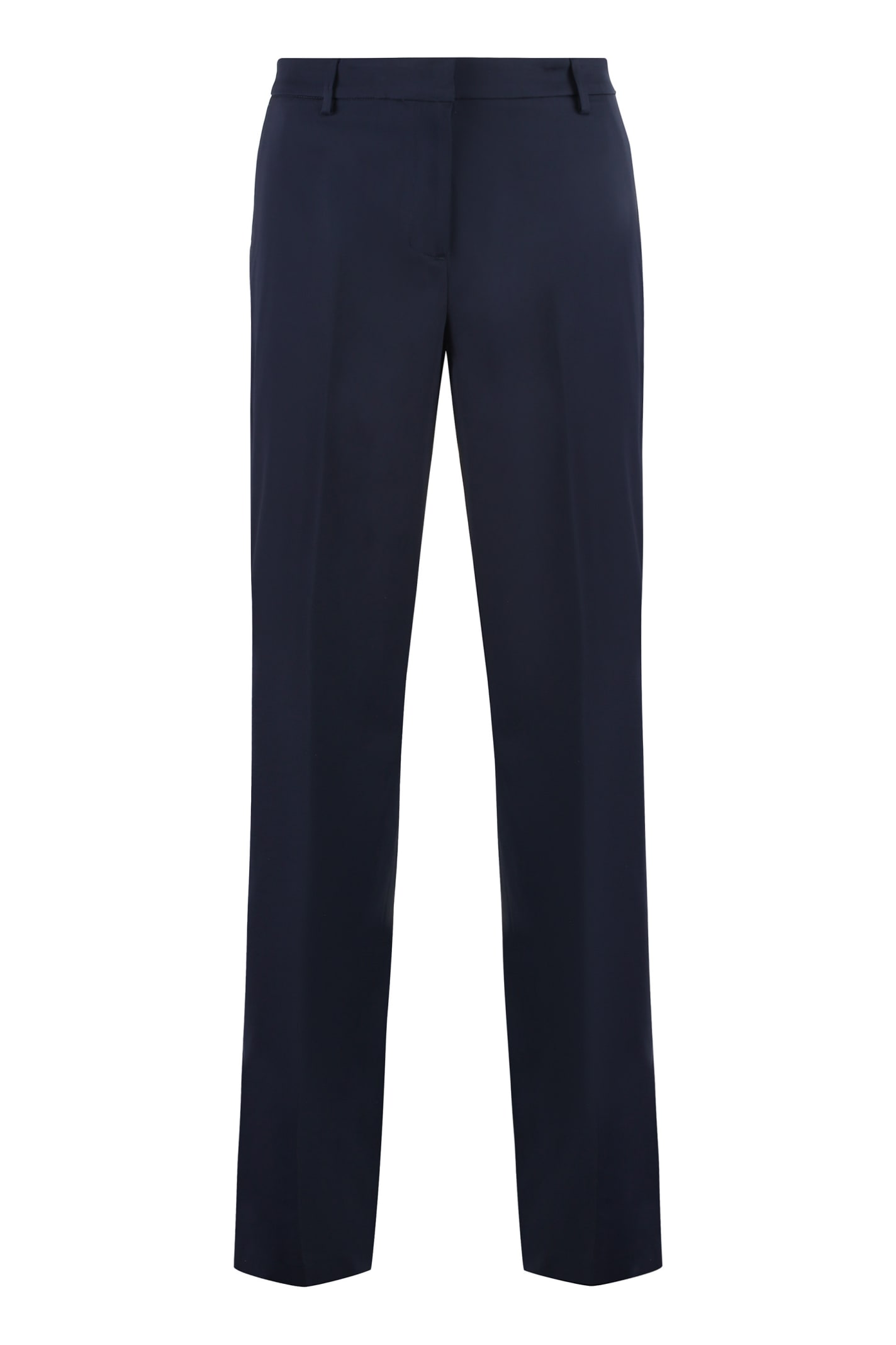 Pt01 Pt Torino Stretch Viscose Trousers In Blue