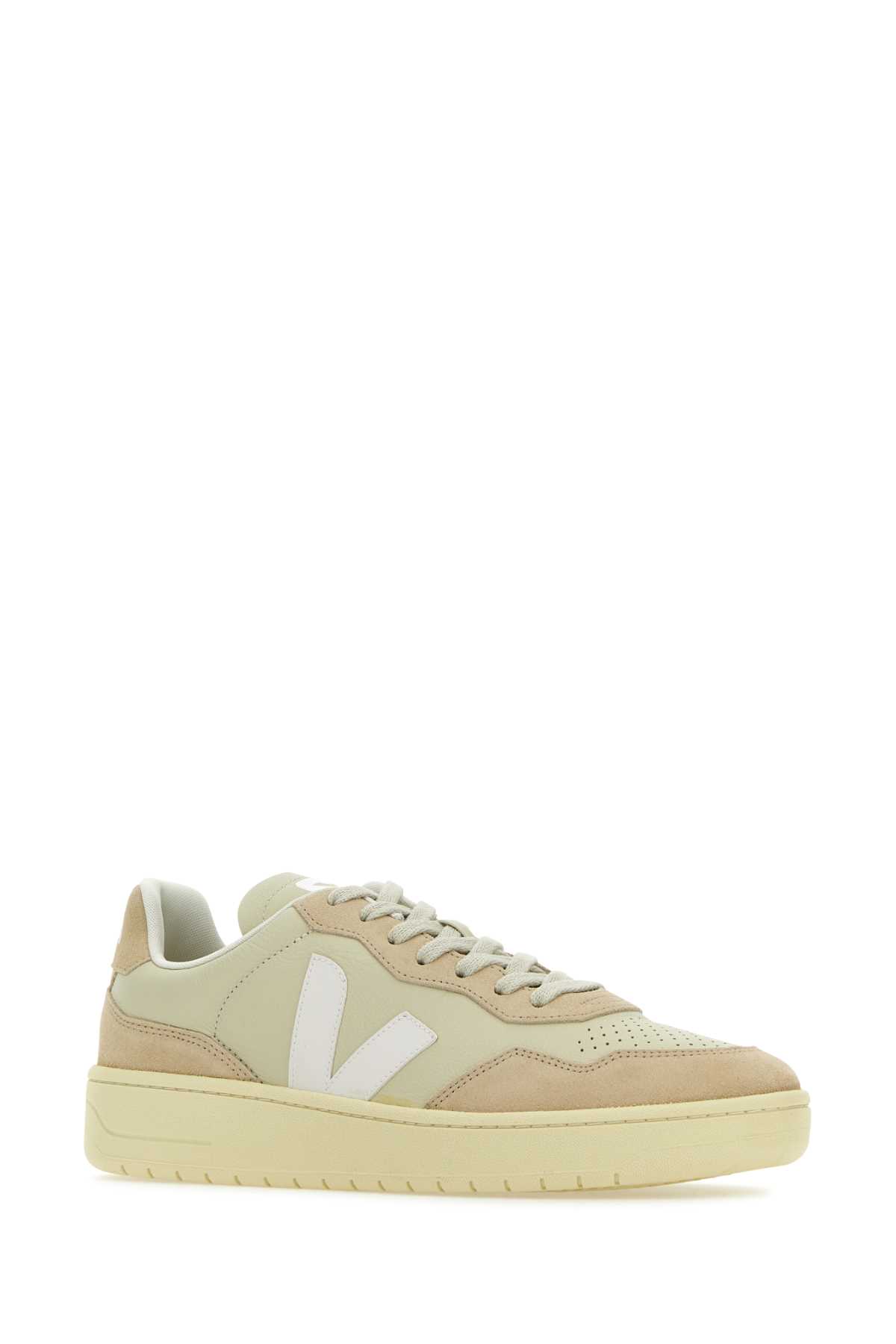 VEJA MULTICOLOR LEATHER AND SUEDE V-90 SNEAKERS
