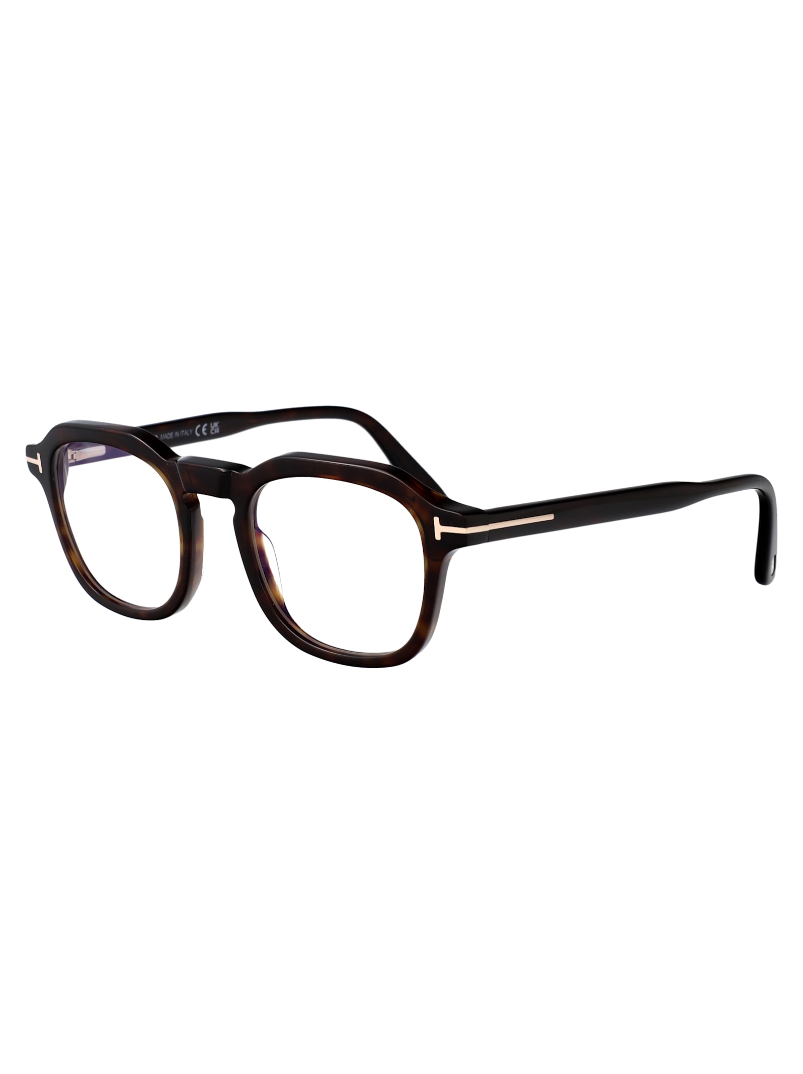 Tom Ford Womens Black Tr001853 Round-frame Acetate Optical Glasses In 052 Avana Scura