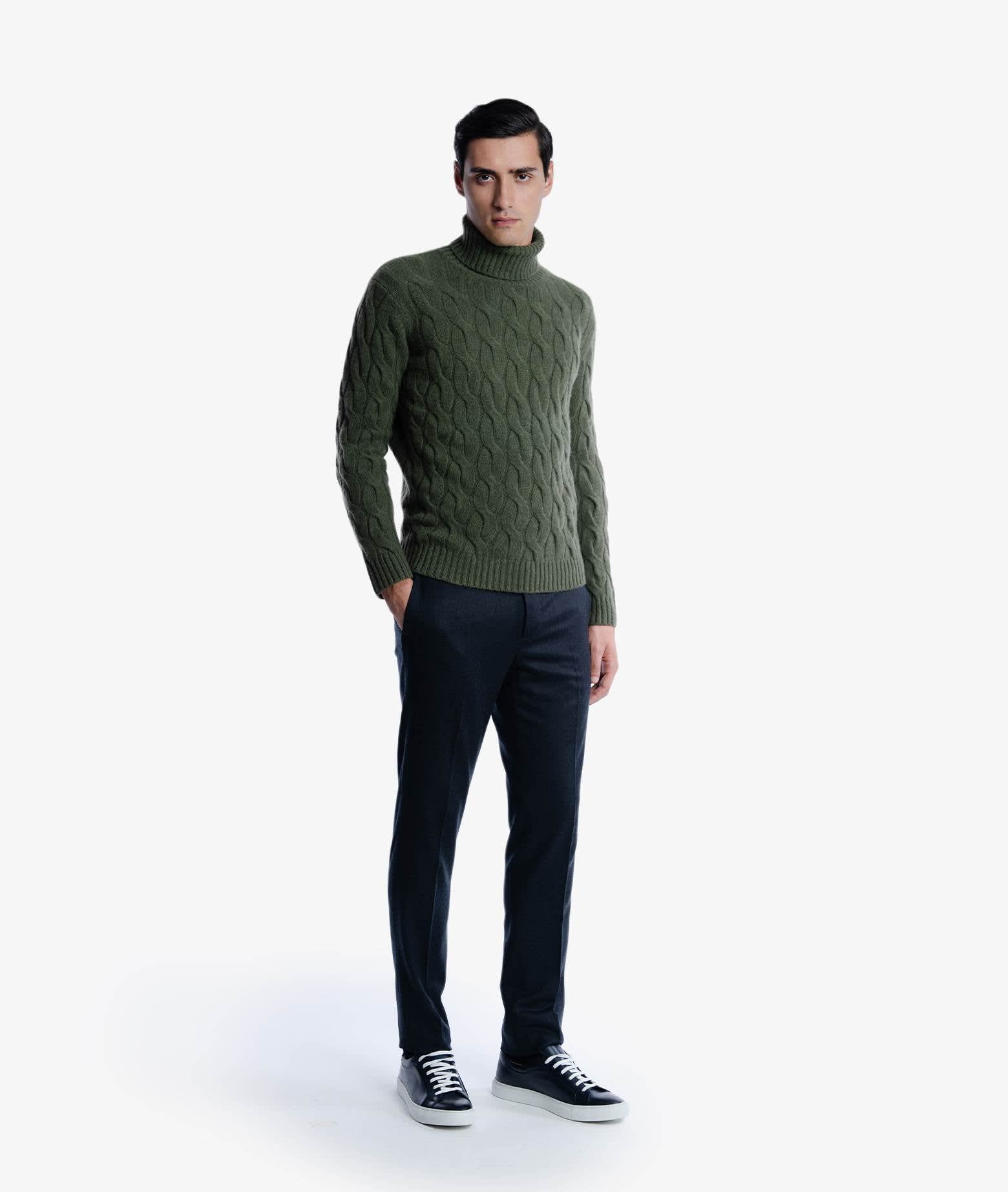 Larusmiani Turtleneck Sweater Col Du Pillon Sweater In Green