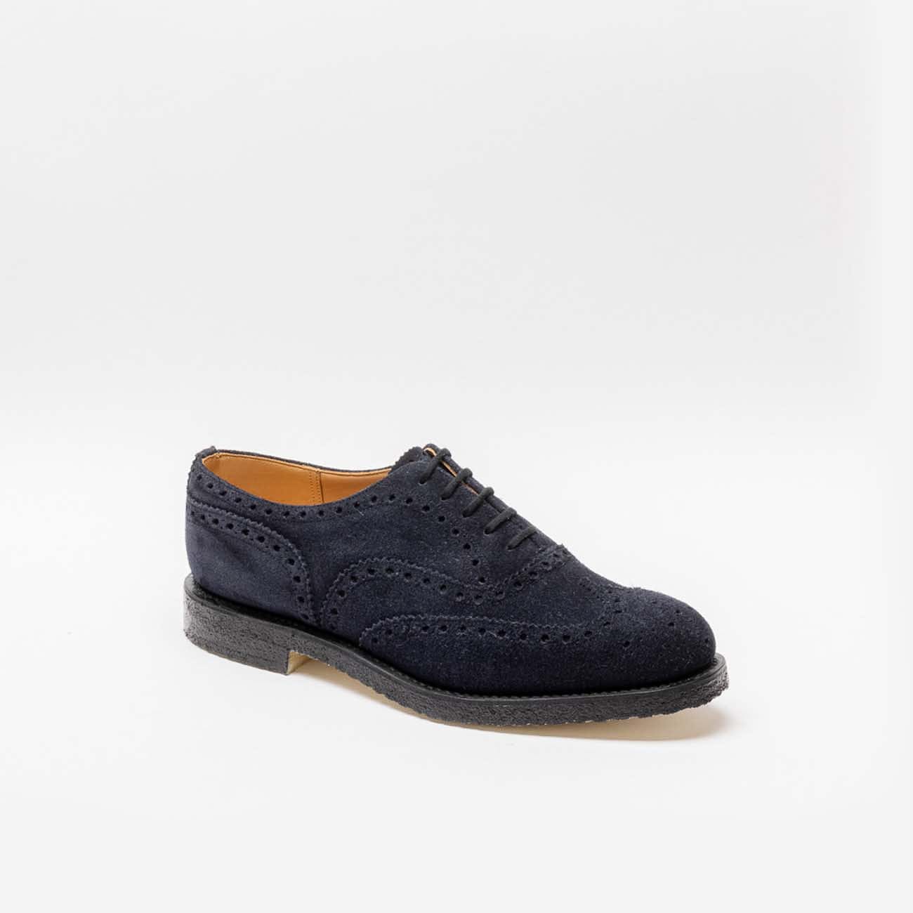 Shop Church's Fairfield 81 Navy Castoro Suede Oxford Shoe (fitting G) In Blu