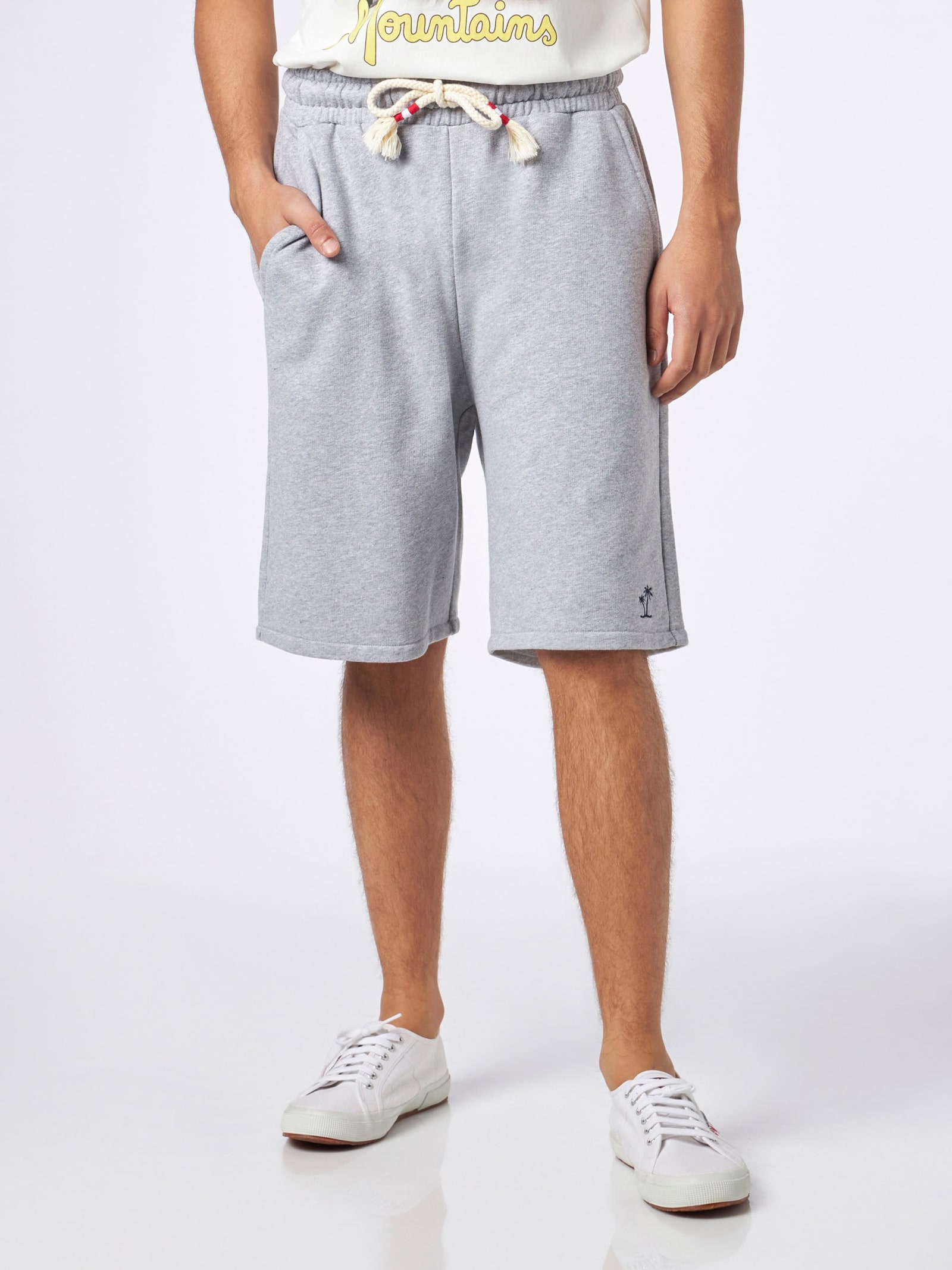 Mc2 Saint Barth Man Grey Cotton Bermuda In Grey