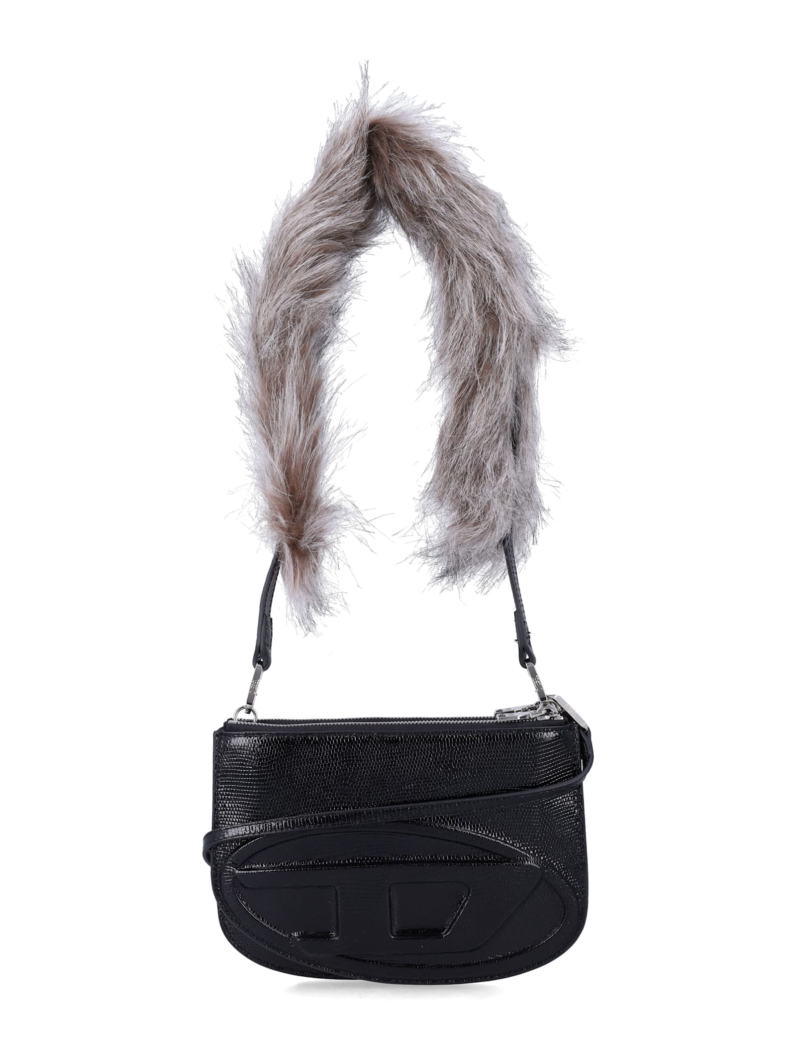 Diesel 1dr Twin Leather Shoulder Bag In Black