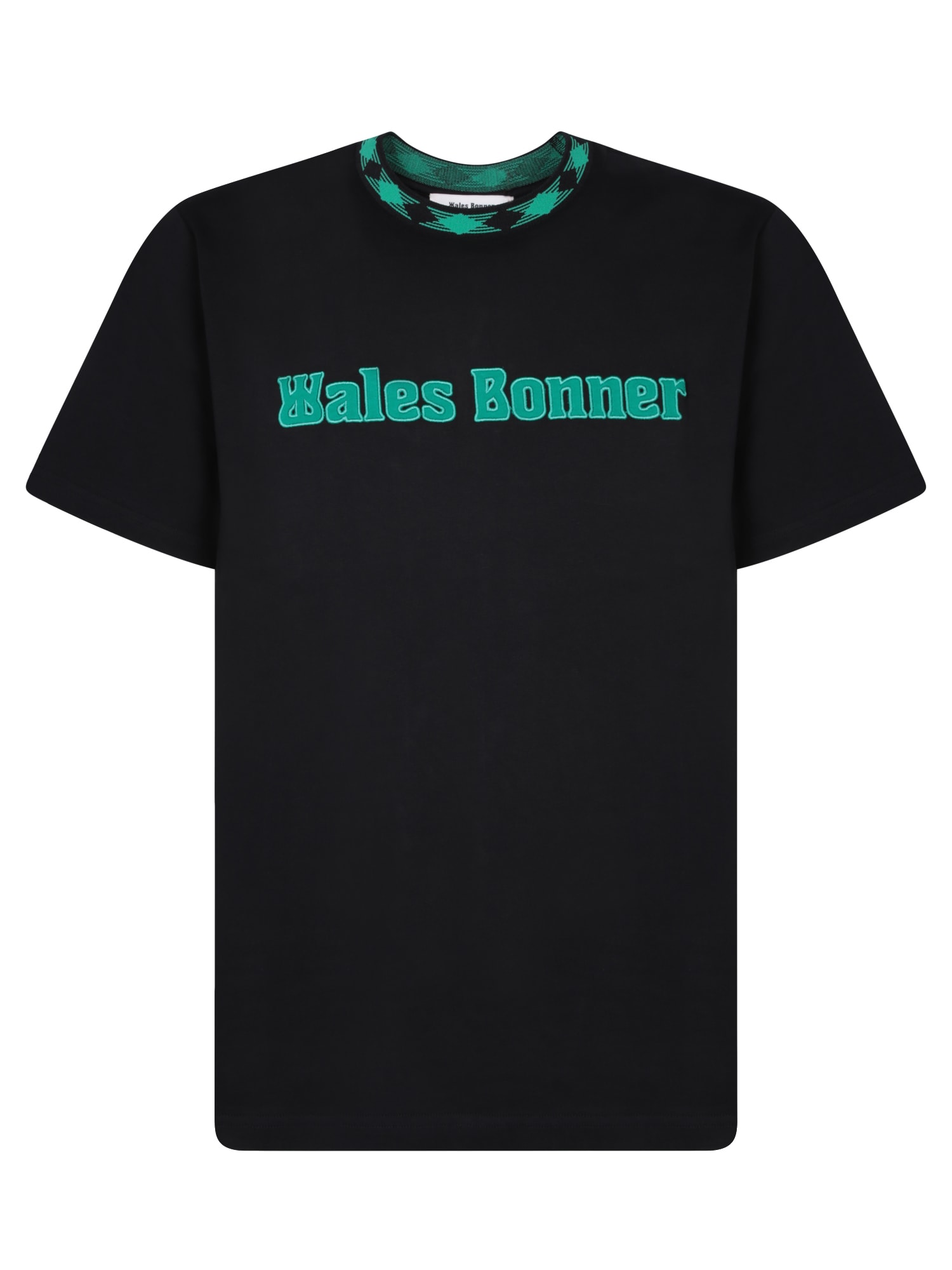 Shop Wales Bonner Black And Blue Logo T-shirt