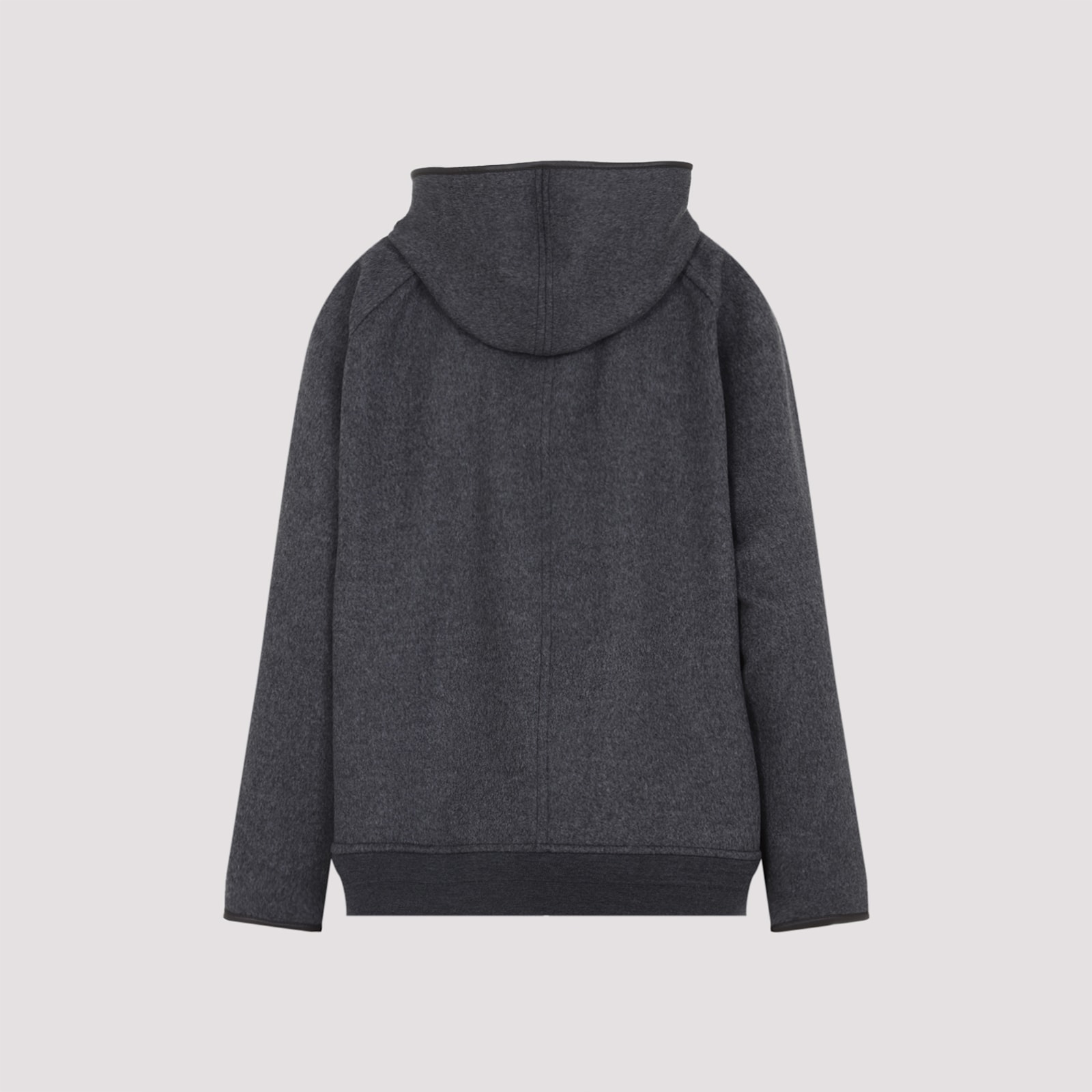 Bottega Veneta Relaxed-fit Hooded Coat With Textured Fabric In Gray