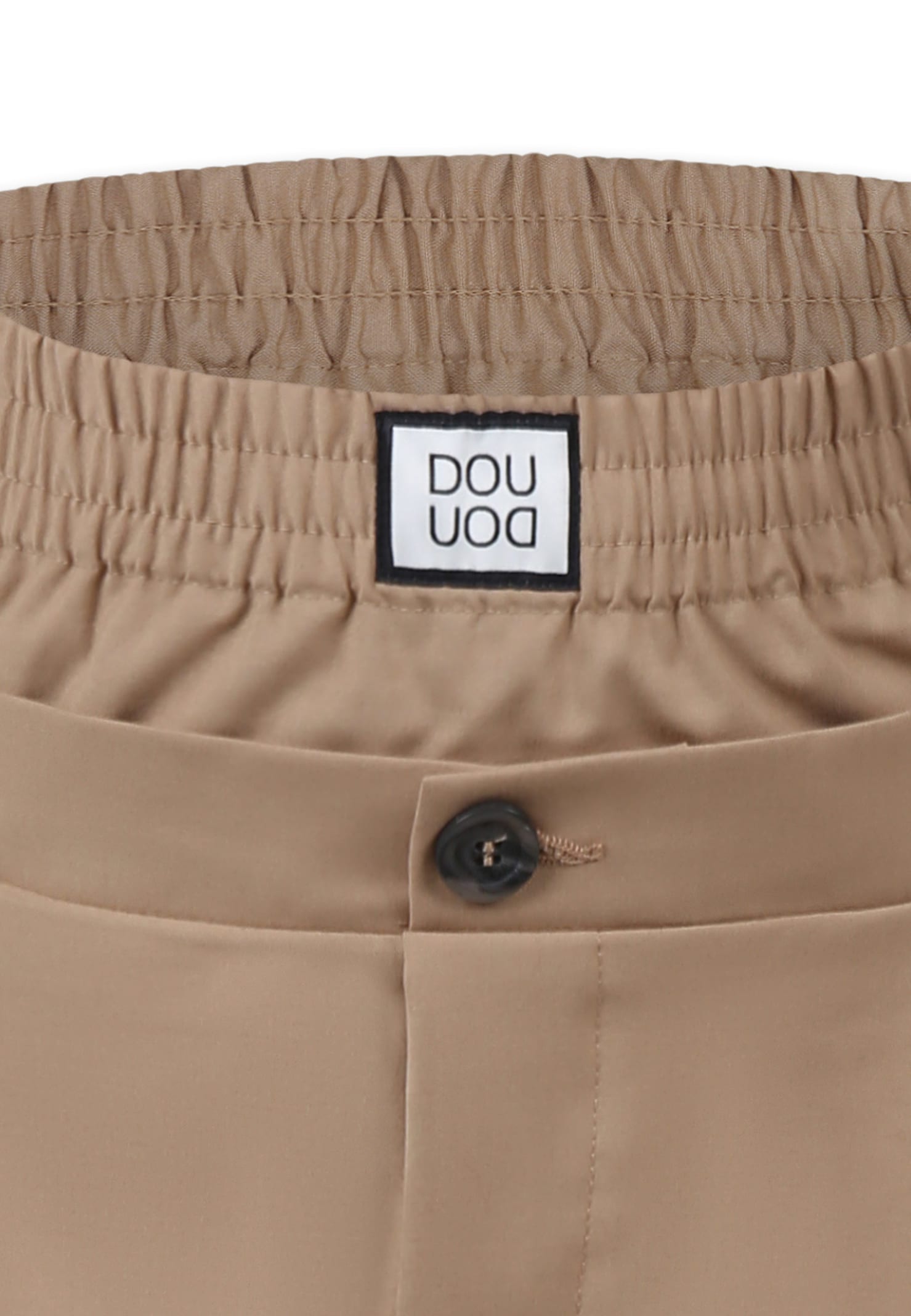 Shop Douuod Beige Skirt For Girl With Logo Patch In Brown