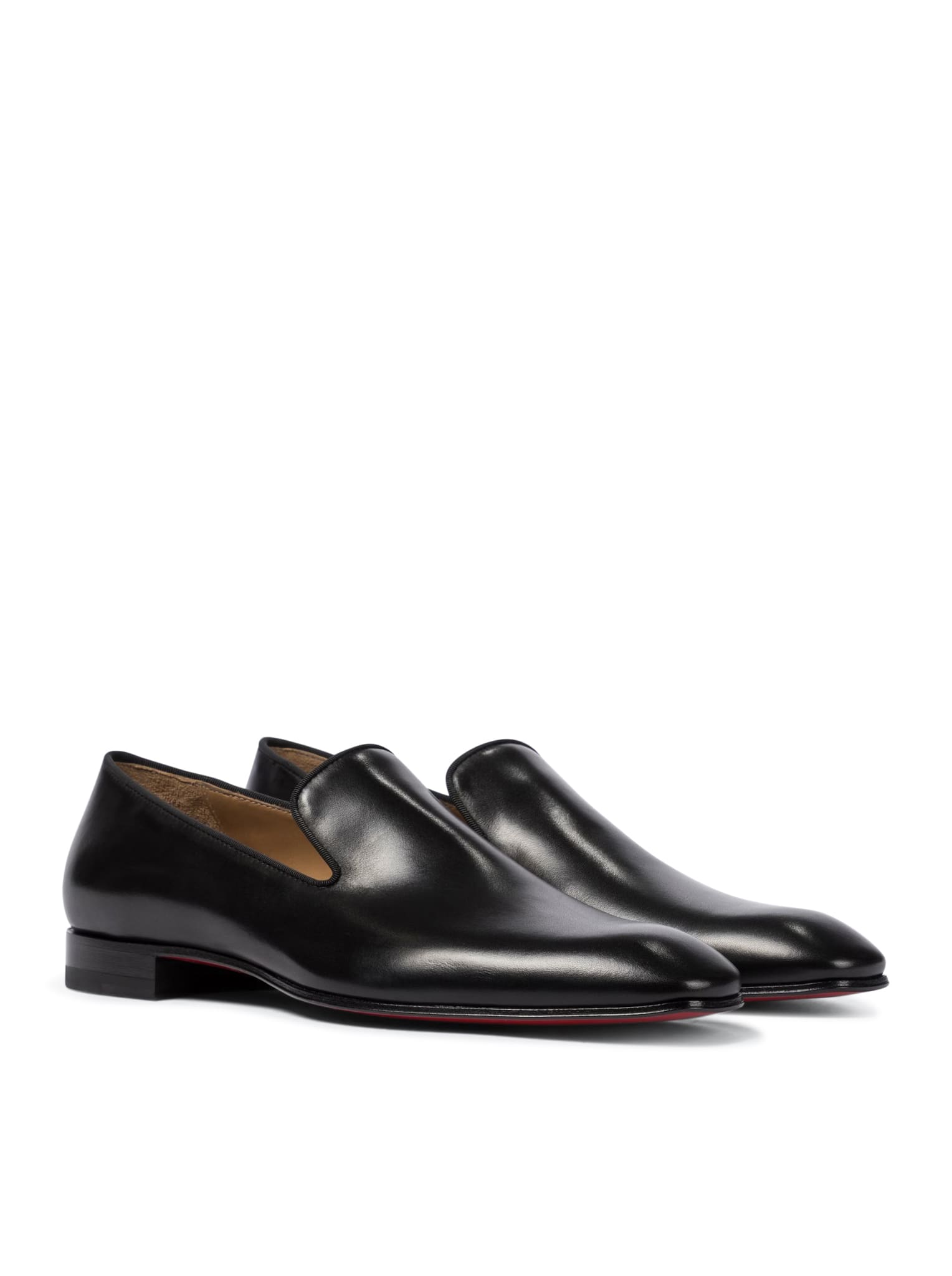 Christian Louboutin Loafers In Black Patinated Calf Leather In Black