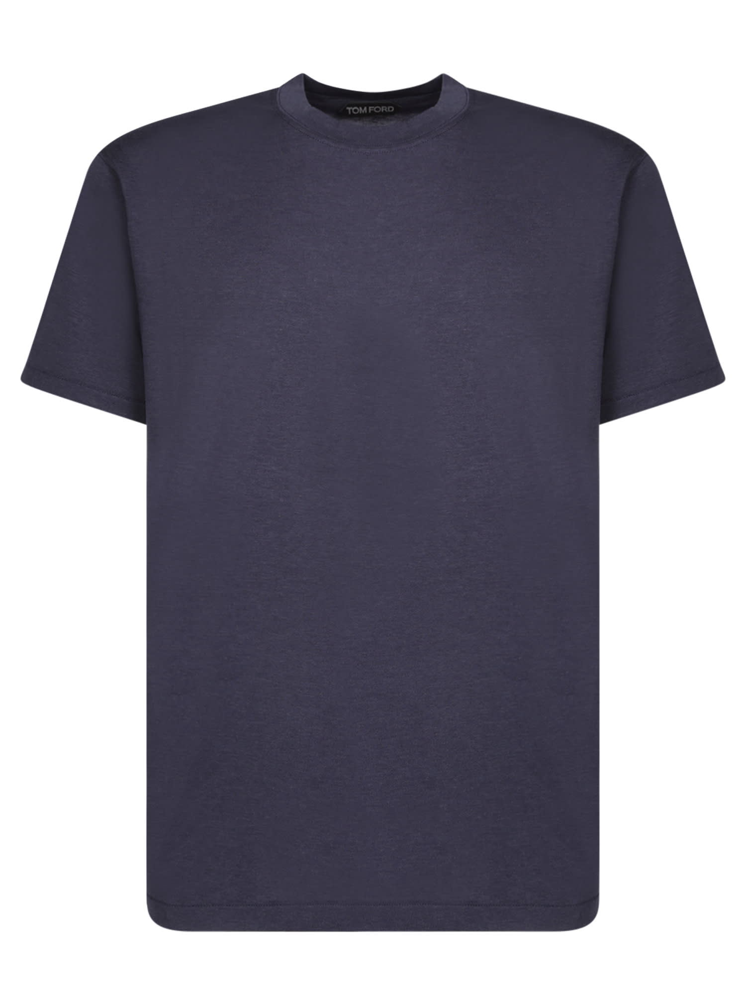 Shop Tom Ford Blue Lyocell And Cotton T-shirt