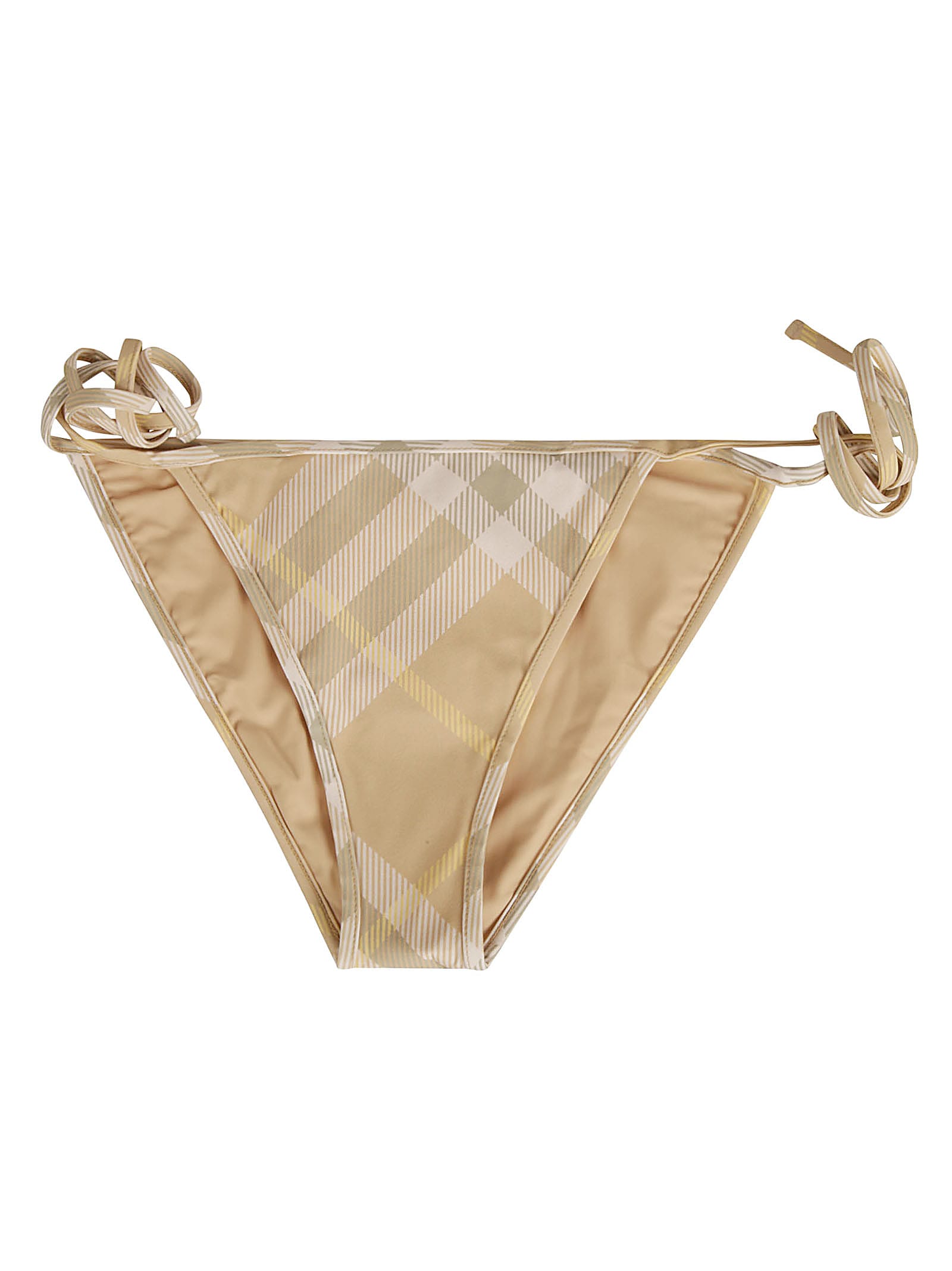 Burberry Check Patterned Bikini Bottoms In Flax Ip Check