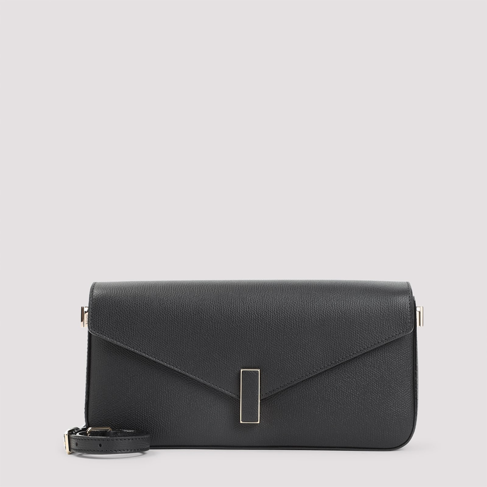 Valextra Structured Black Calf Leather Shoulder Bag In Black