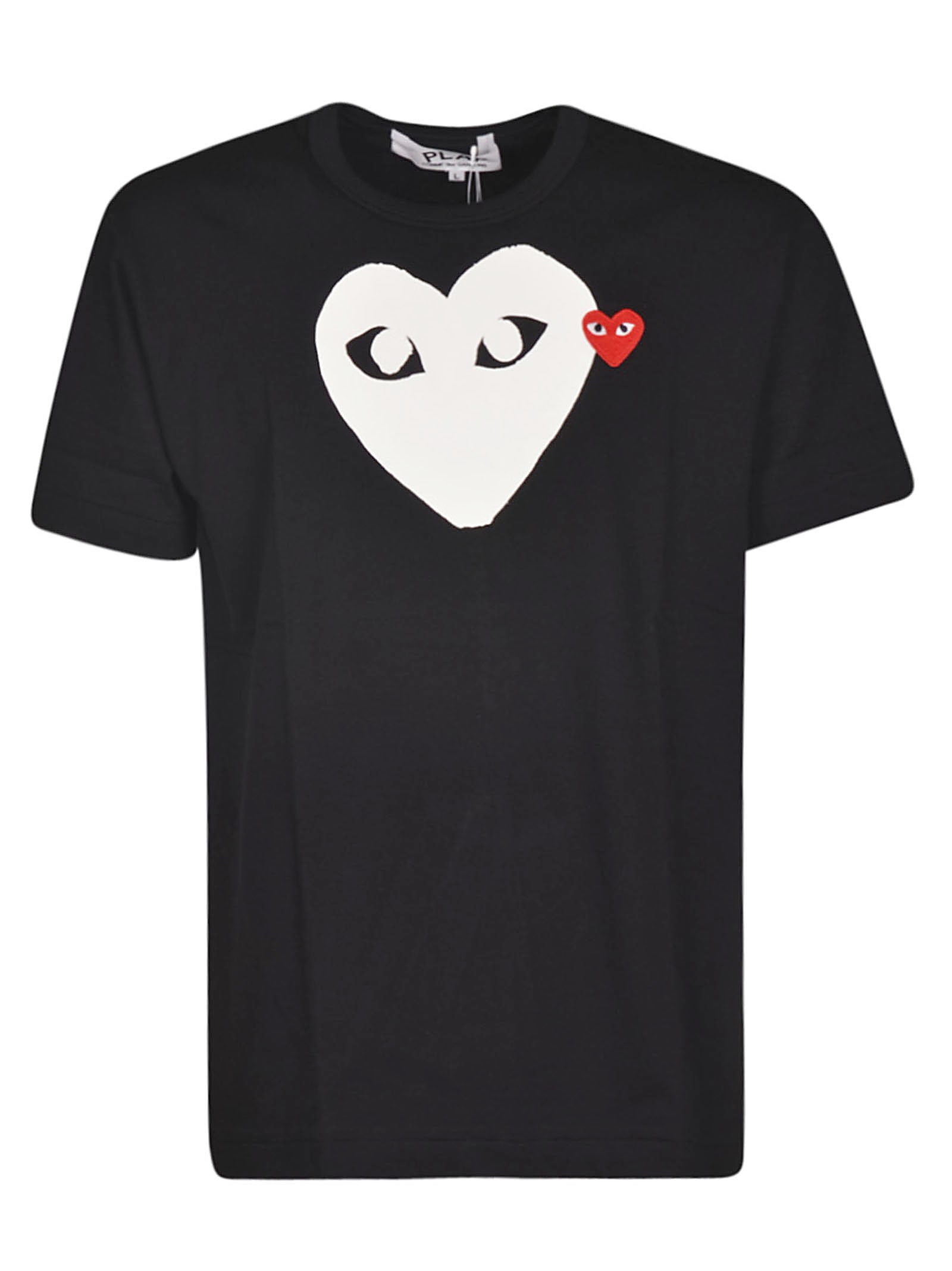 Comme Des Garçons Play Comme Des Garcons Play Mens Black Heart-logo Cotton-jersey T-shirt In Black