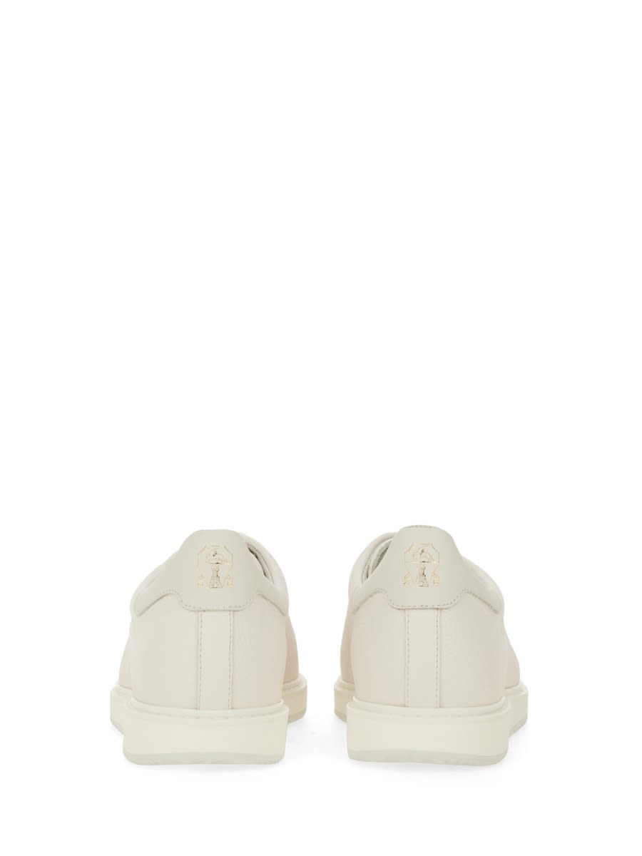 Shop Brunello Cucinelli Leather Sneaker In White