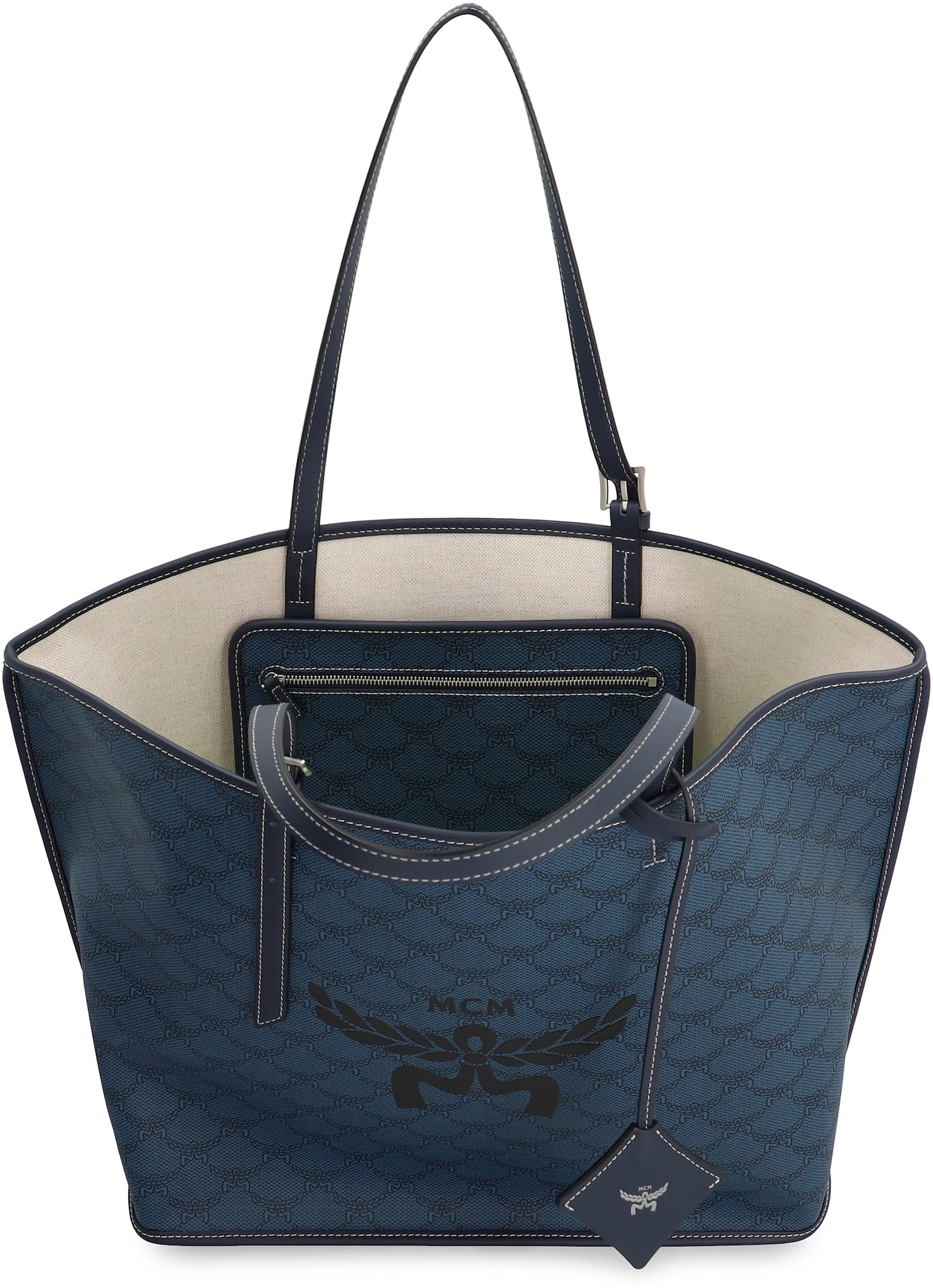 Shop Mcm Himmel Tote In Blue