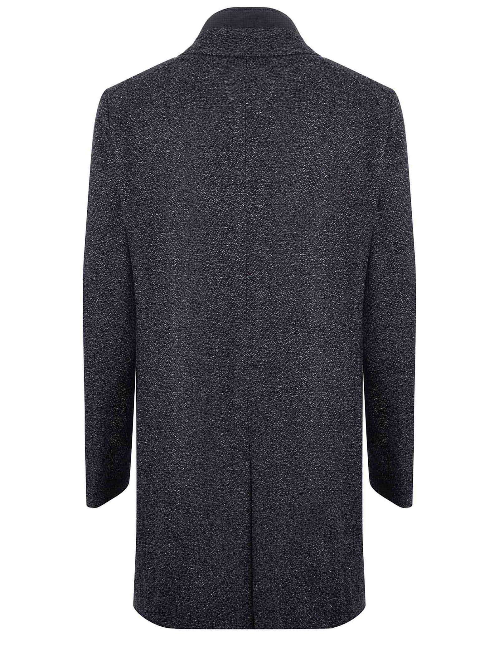 Shop Hugo Boss Coat Wool Blend In Black