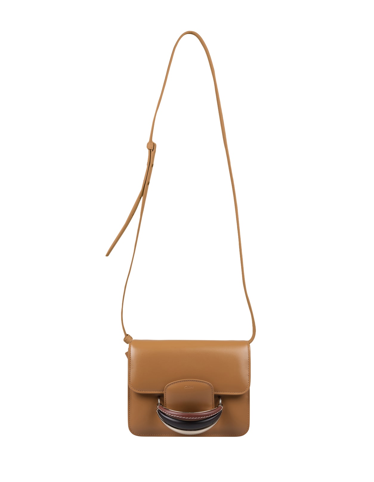 Chloé Kattie Shoulder Bag In Light Brown Shiny Leather