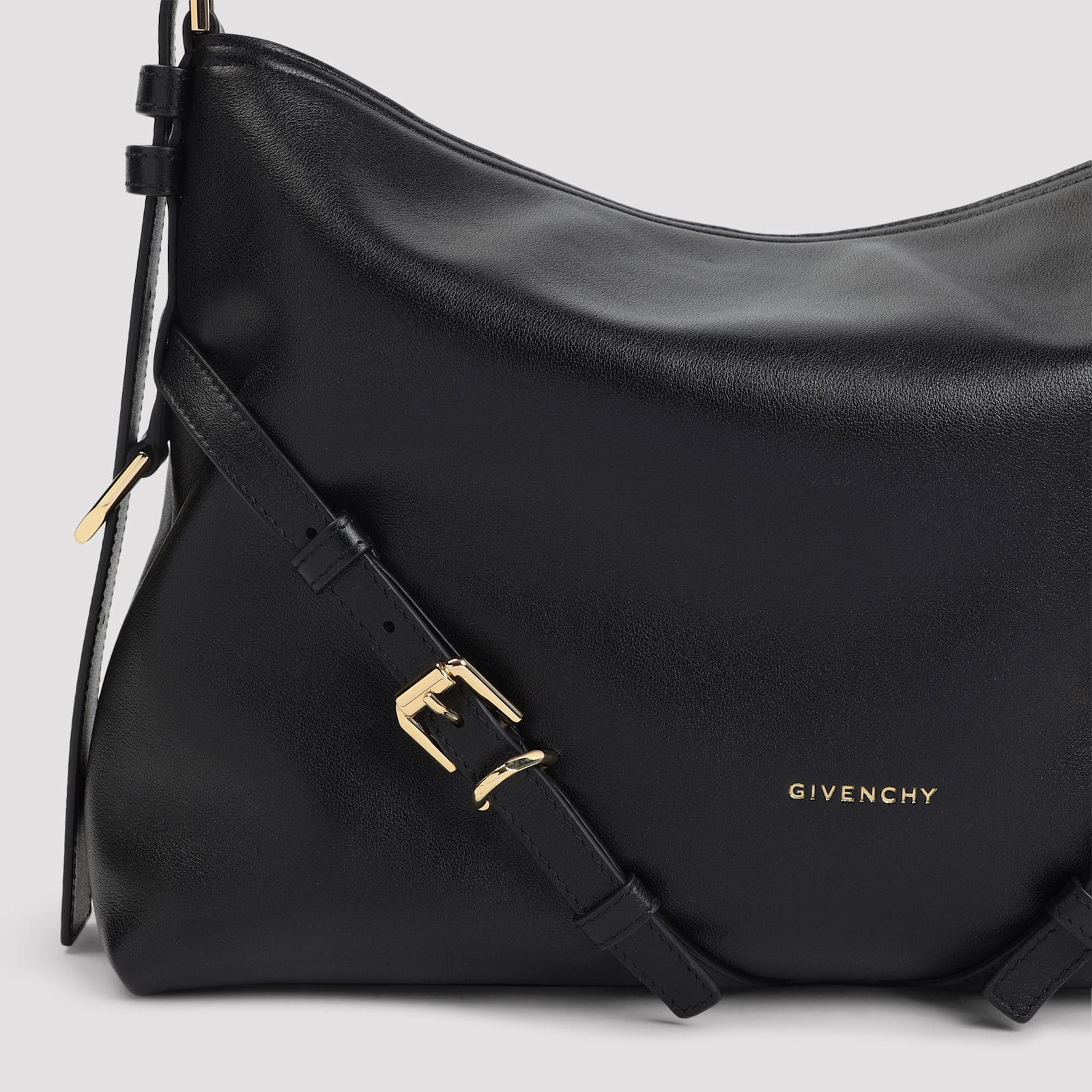Givenchy Women Voyou Medium Leather Shoulder Bag In Black
