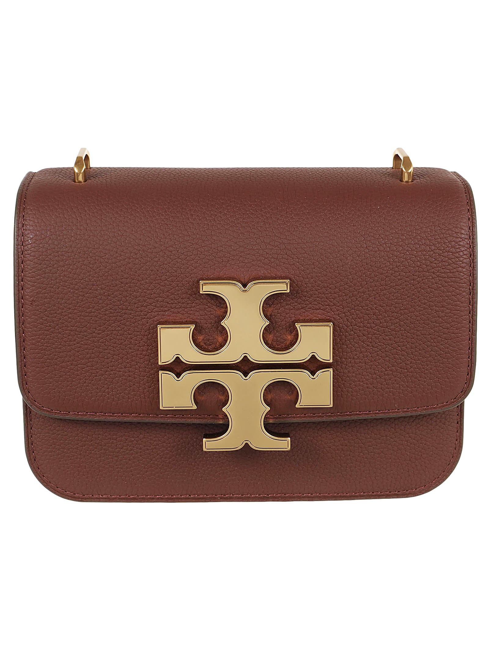 Shop Tory Burch Eleanor Pebbled Small Convertible Shoulder Bag In Dark Cabernet