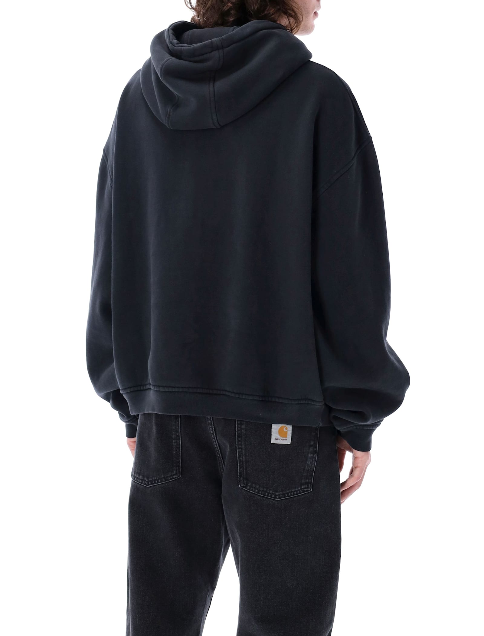 Shop Rhude University Hoodie In Vntg Black