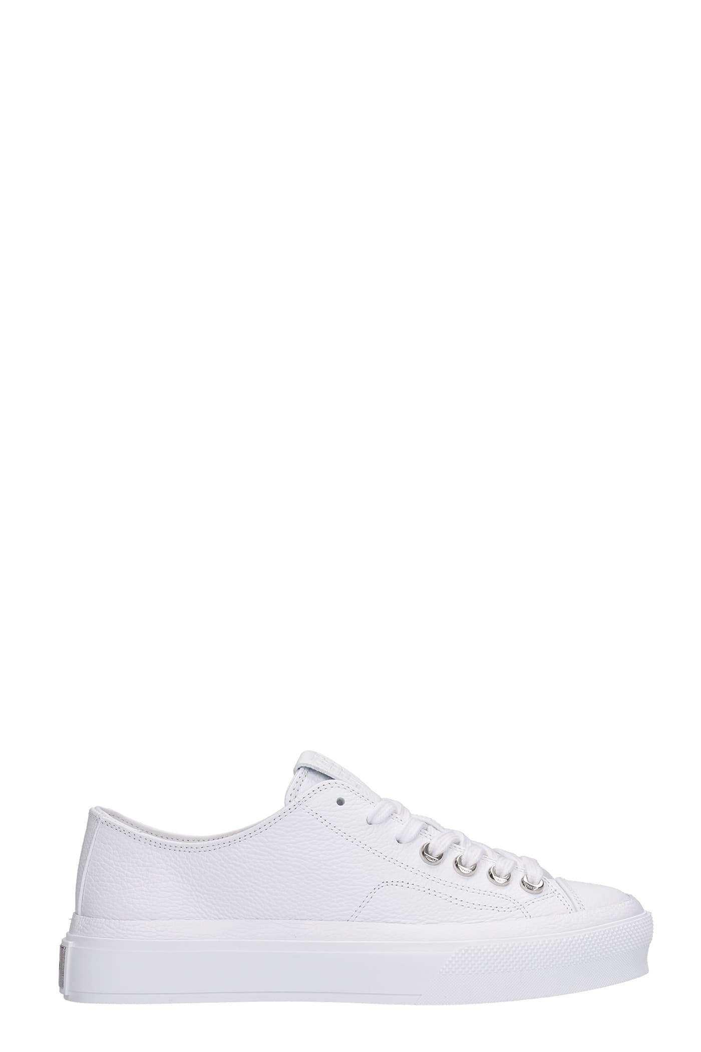 Givenchy City Low Sneakers In White Leather