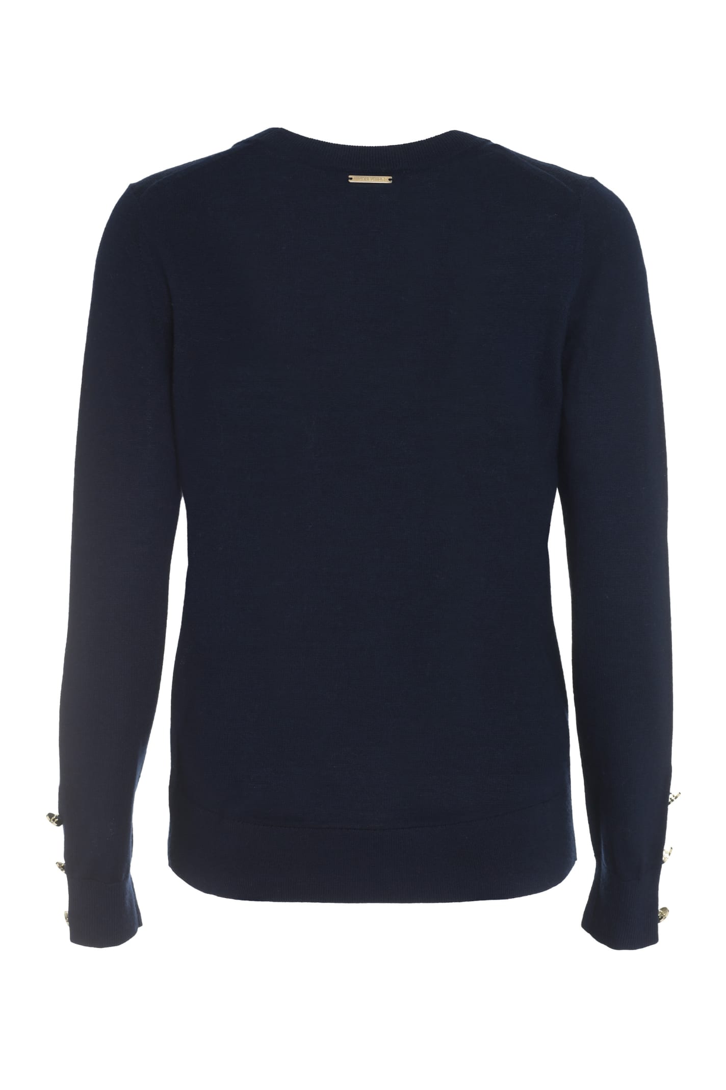 Shop Michael Michael Kors Wool Crew-neck Sweater In Blue
