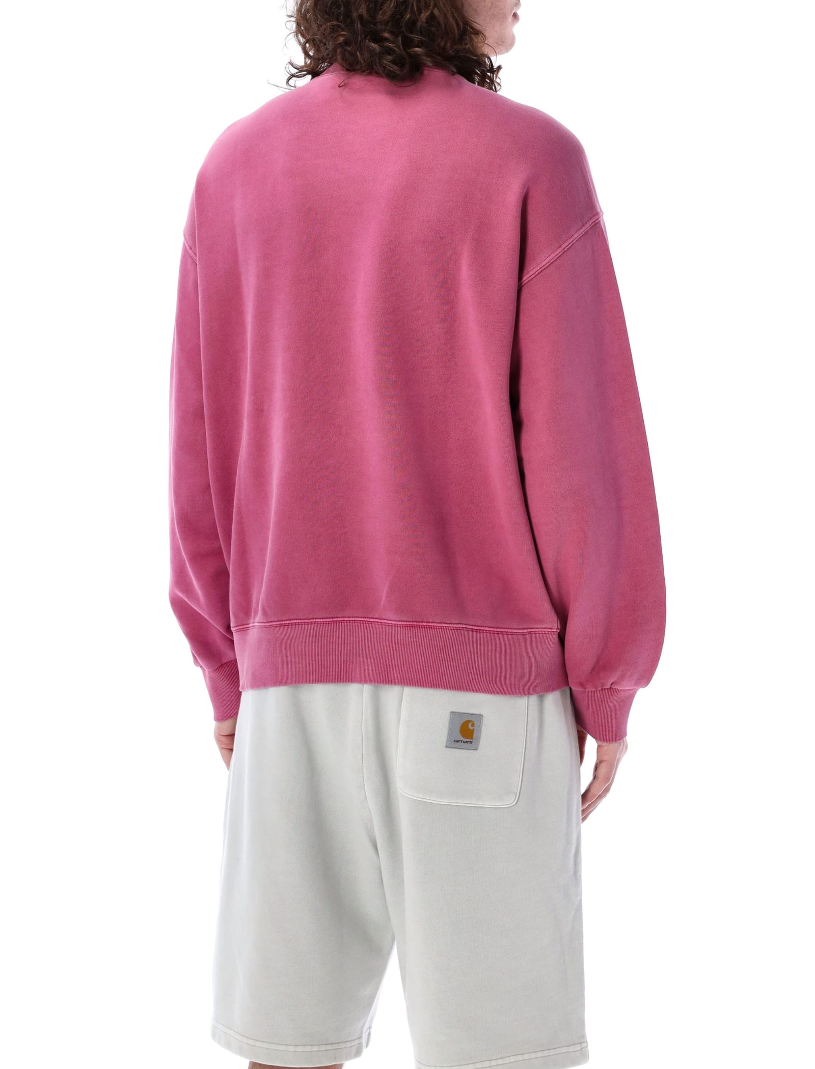 Shop Carhartt Nelson Sweatshirt In Magenta Garment Dyed