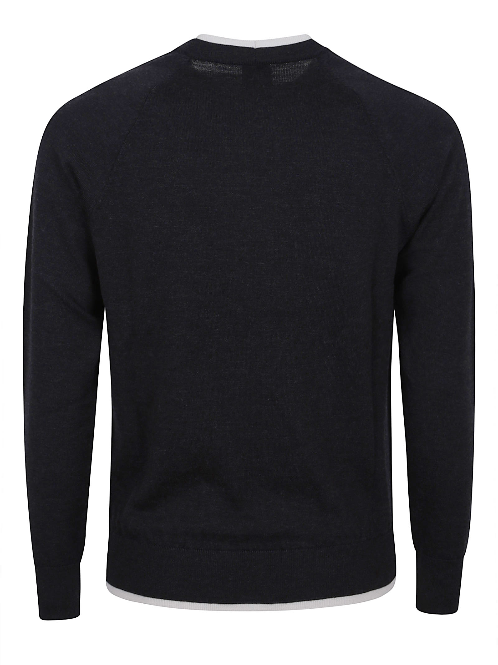 Eleventy Mock Neck Sweater With Contrasting Ribbed Detailing In Black