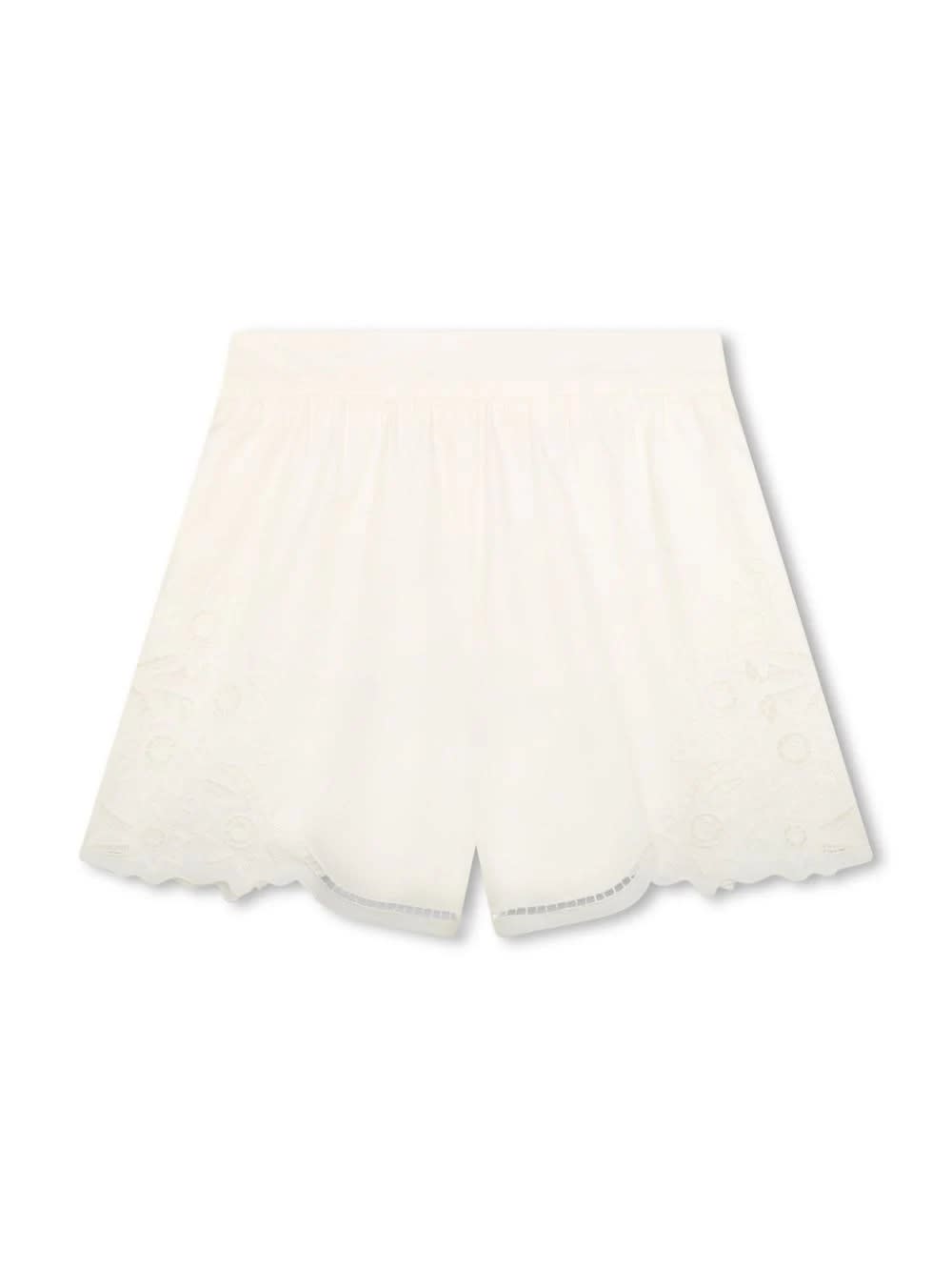 Shop Chloé White Shorts With Embroidery