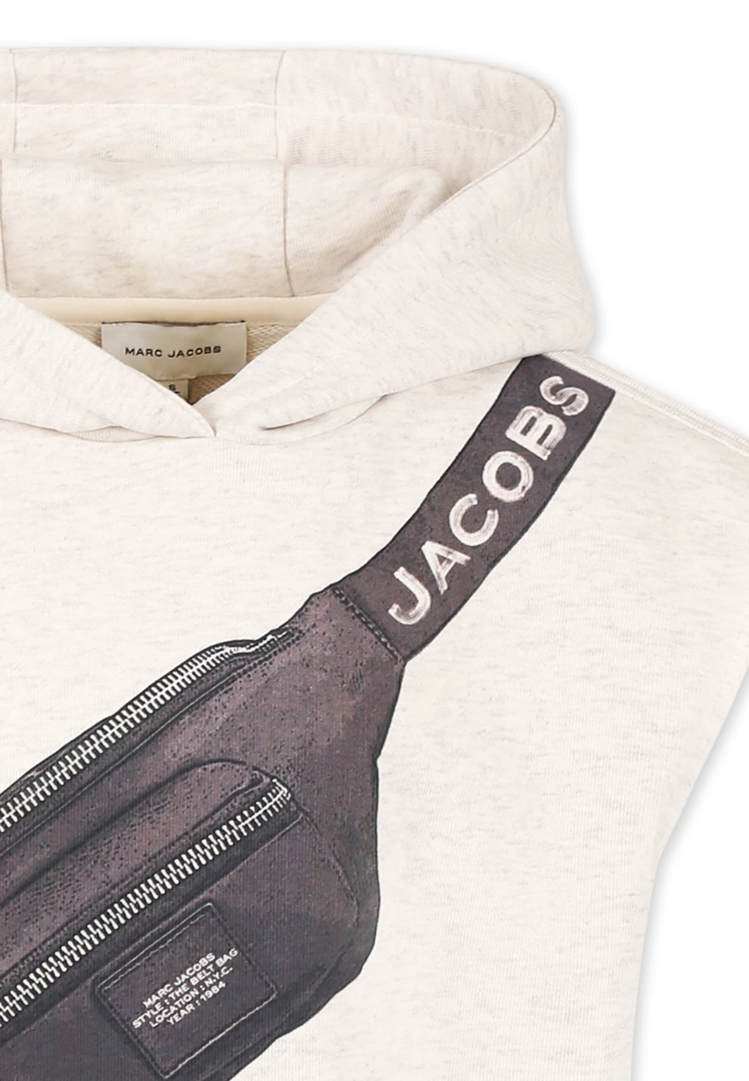 Marc Jacobs Beige Sweatshirt For Boy With Pouch Print In Beige