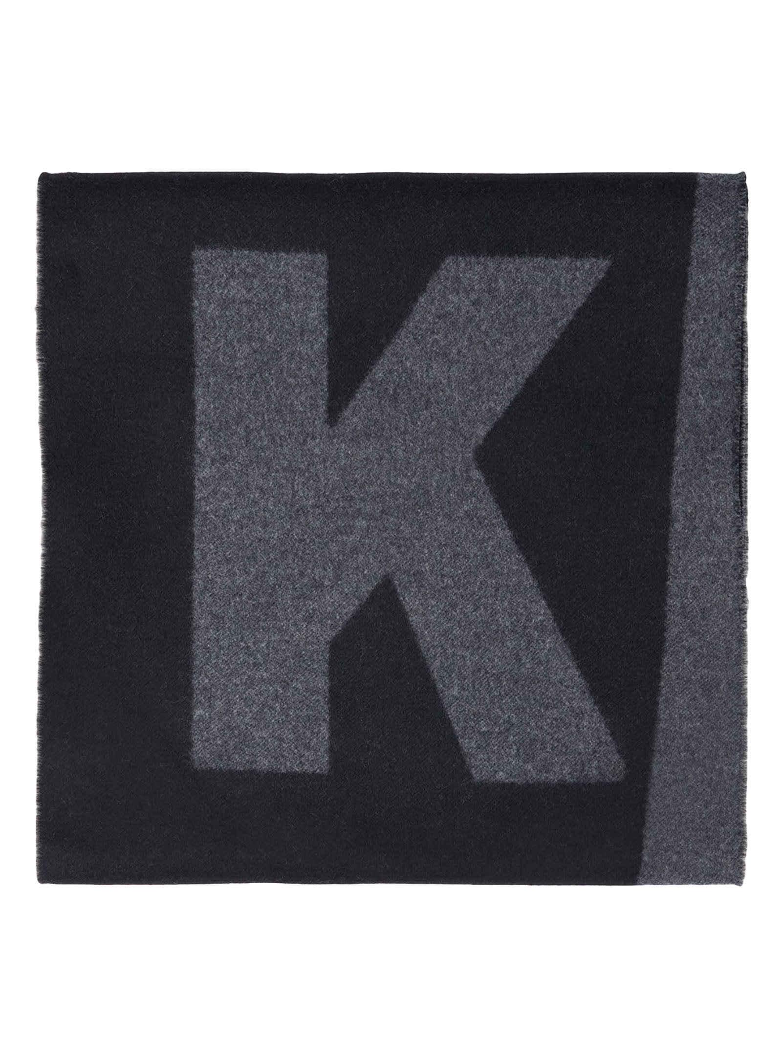 Kiton Scarf Wool In Black