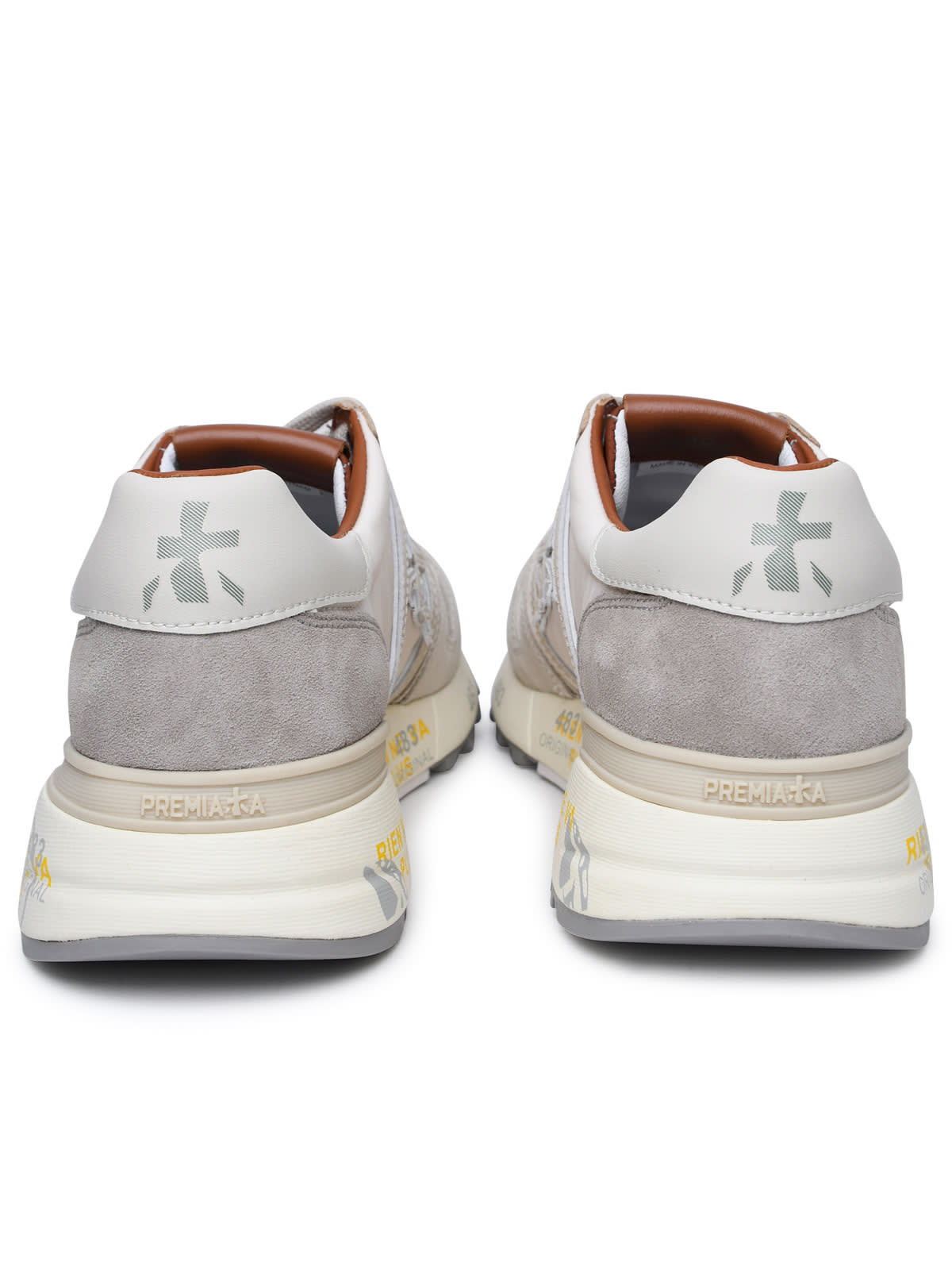 Shop Premiata Lander Multicolor Nylon Blend Sneakers Sneakers In Beige