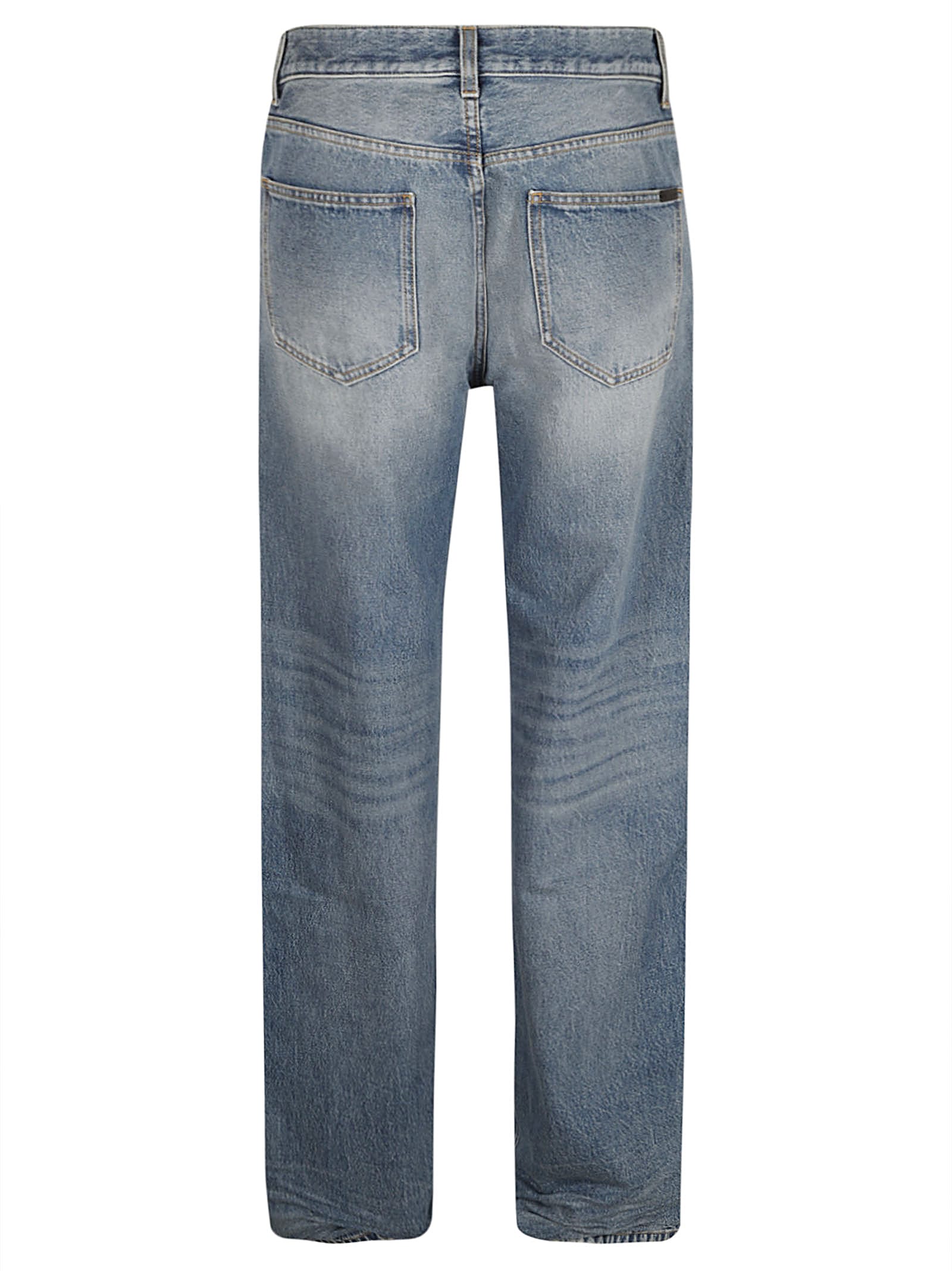 Shop Saint Laurent Long Extreme Jeans In Medium Blue