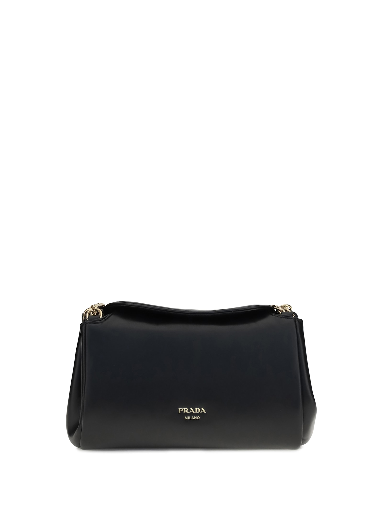 Prada Black Lamb Ovis Aries Aries Shoulder Bag In Black