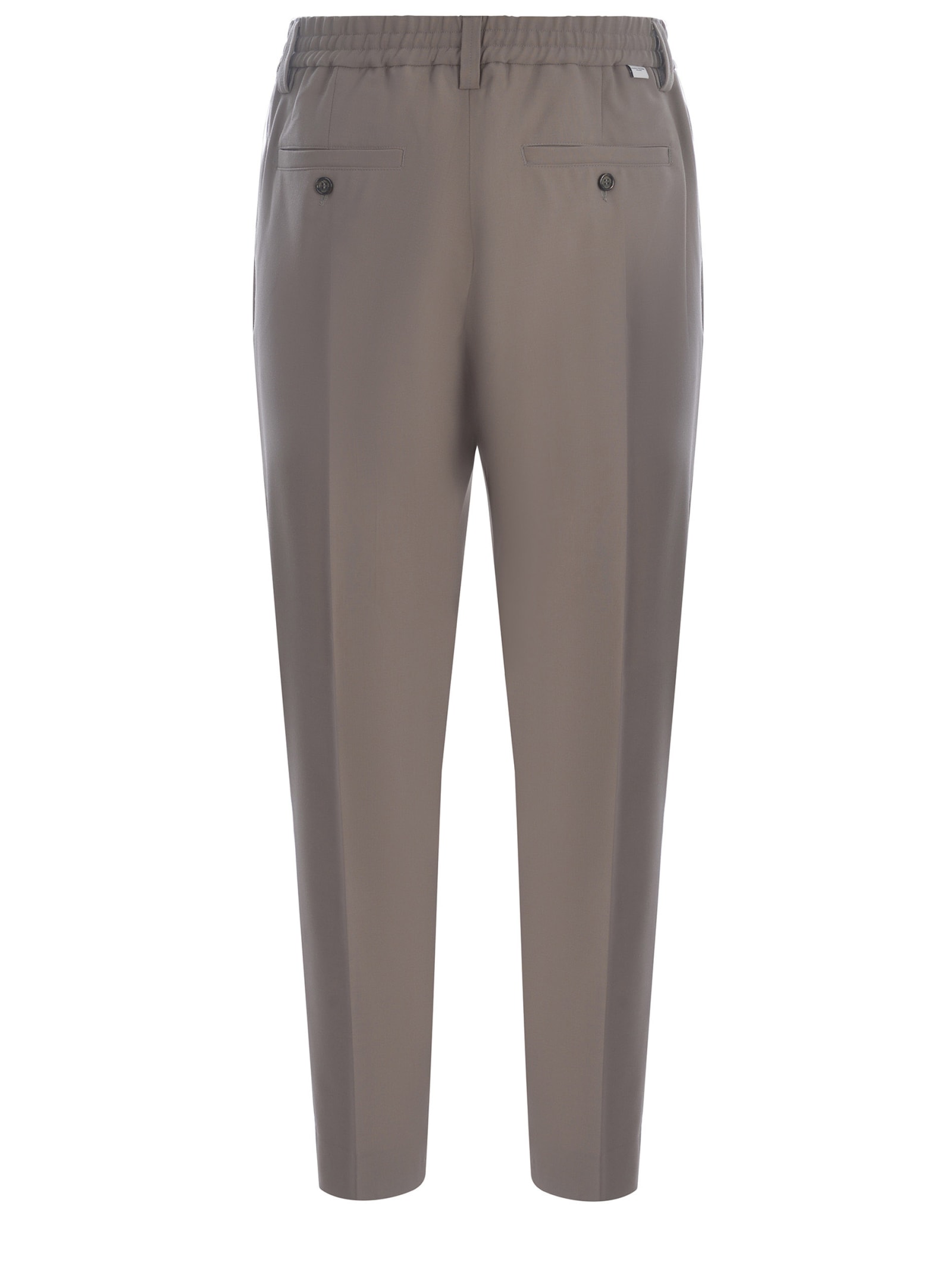 Shop Paolo Pecora Trousers  Made Of Fresh Wool In Tortora