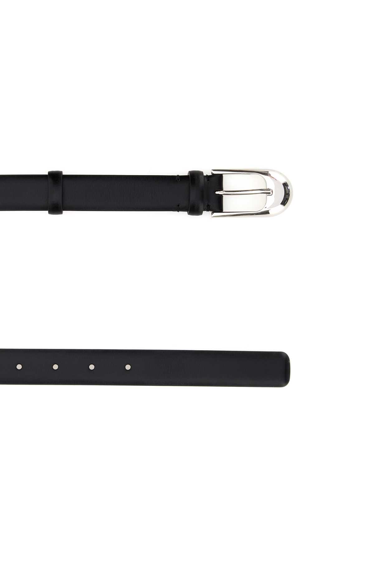 Khaite Black Leather Belt In Black