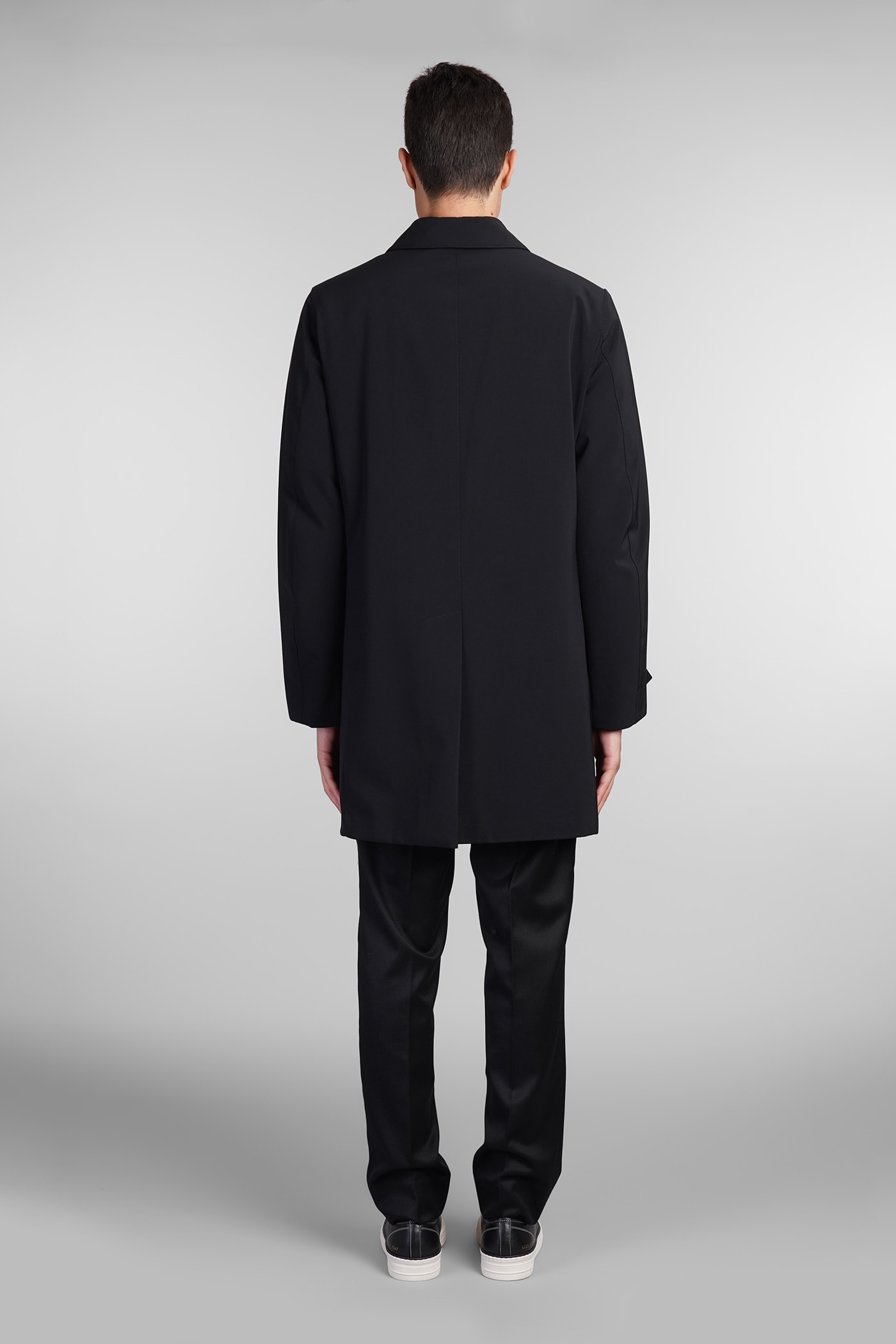 Aspesi Perfetto Coat In Black Polyester In Black
