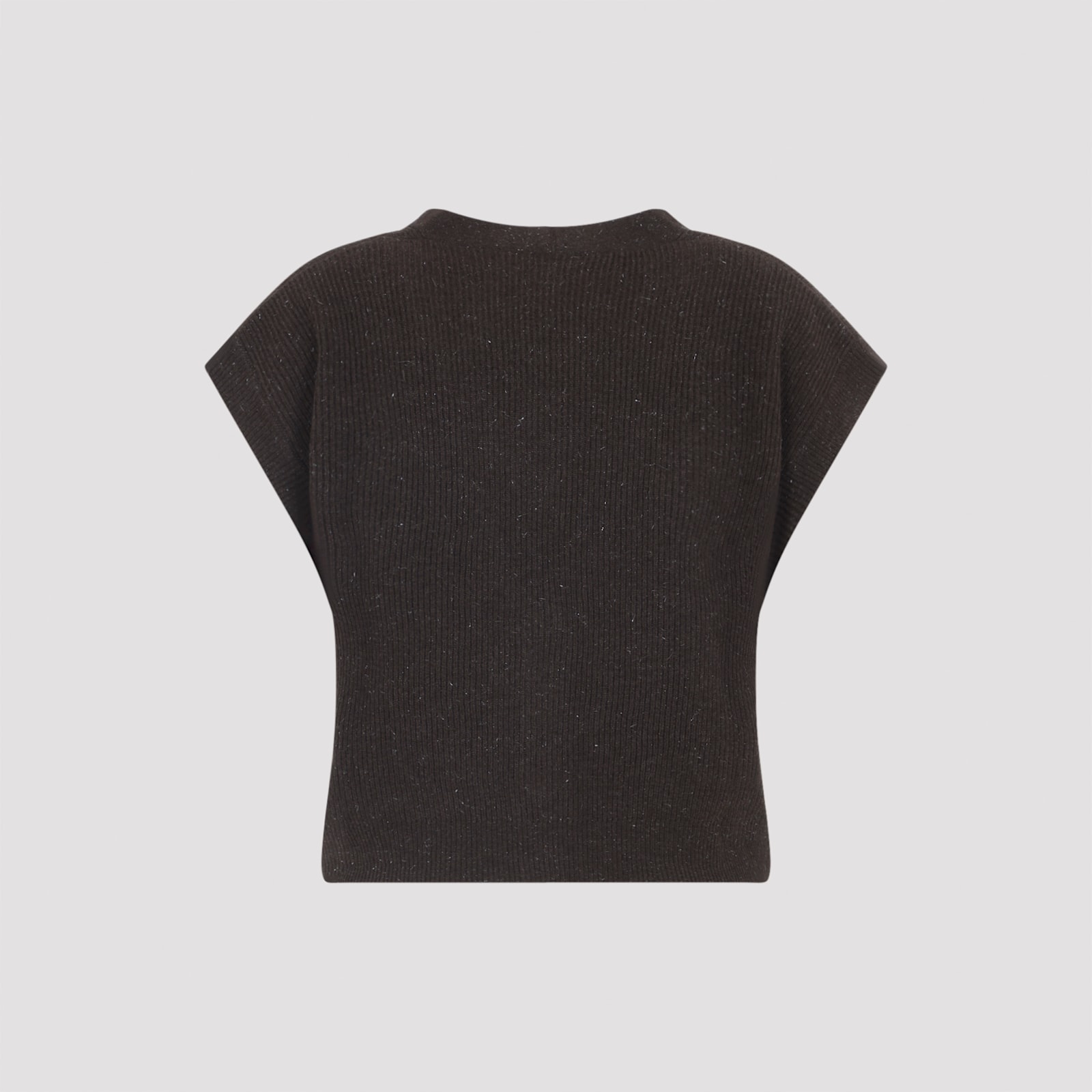 Peserico Speckled-effect Short-sleeves Cardigan In Brown