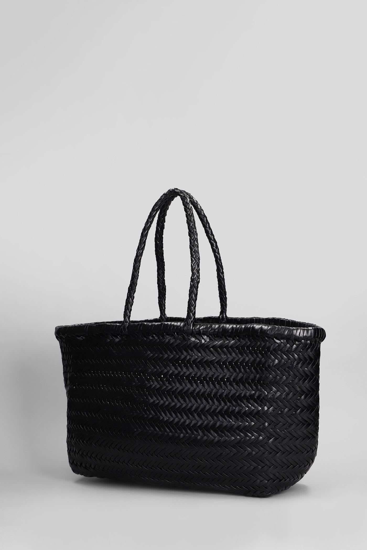 Dragon Diffusion Bamboo Triple Jump Tote In Black Leather In Black