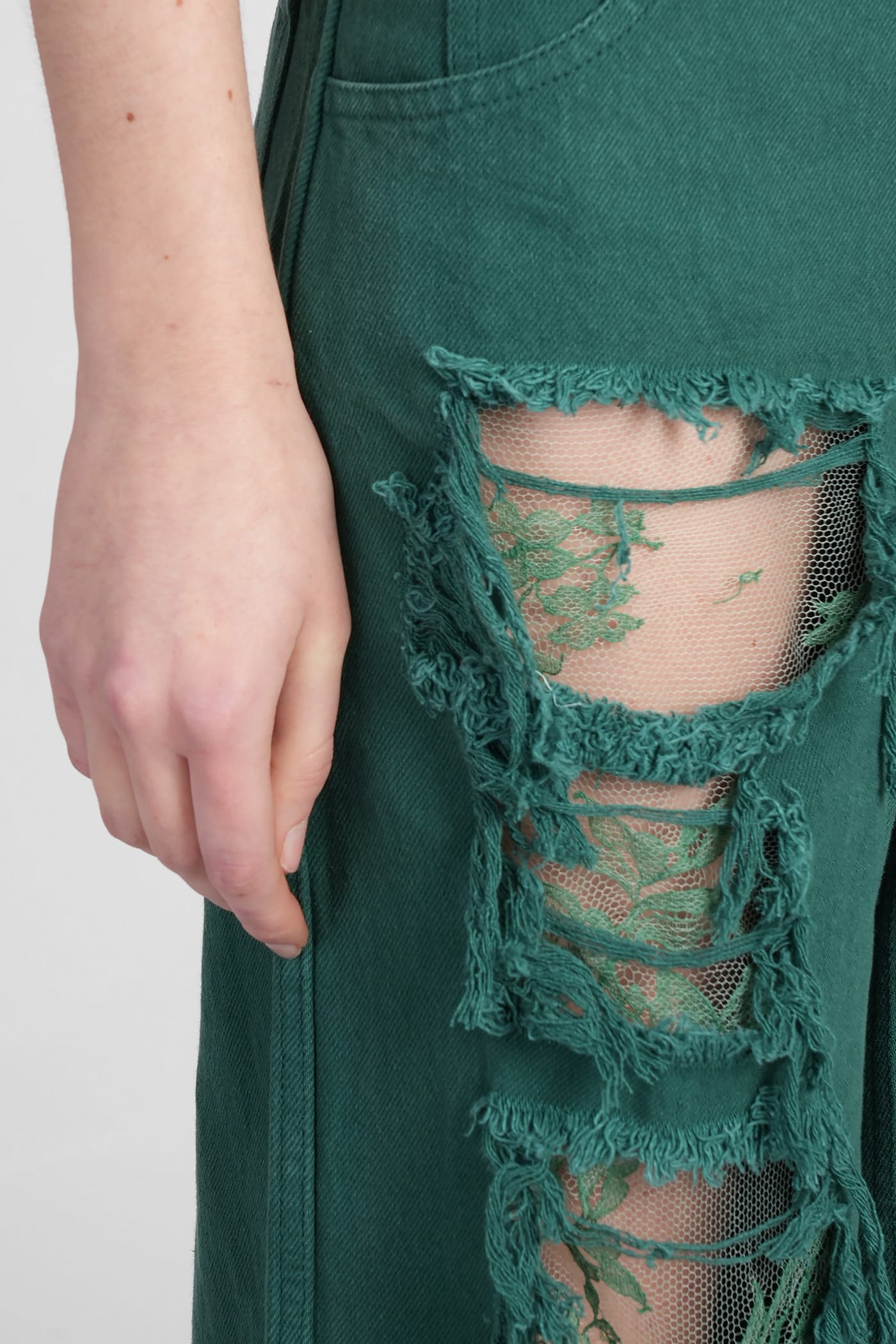Shop Christopher Esber Jeans In Green Cotton