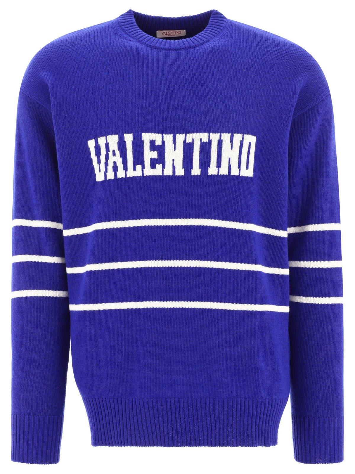Valentino Logo Intarsia Long-sleeved Jumper