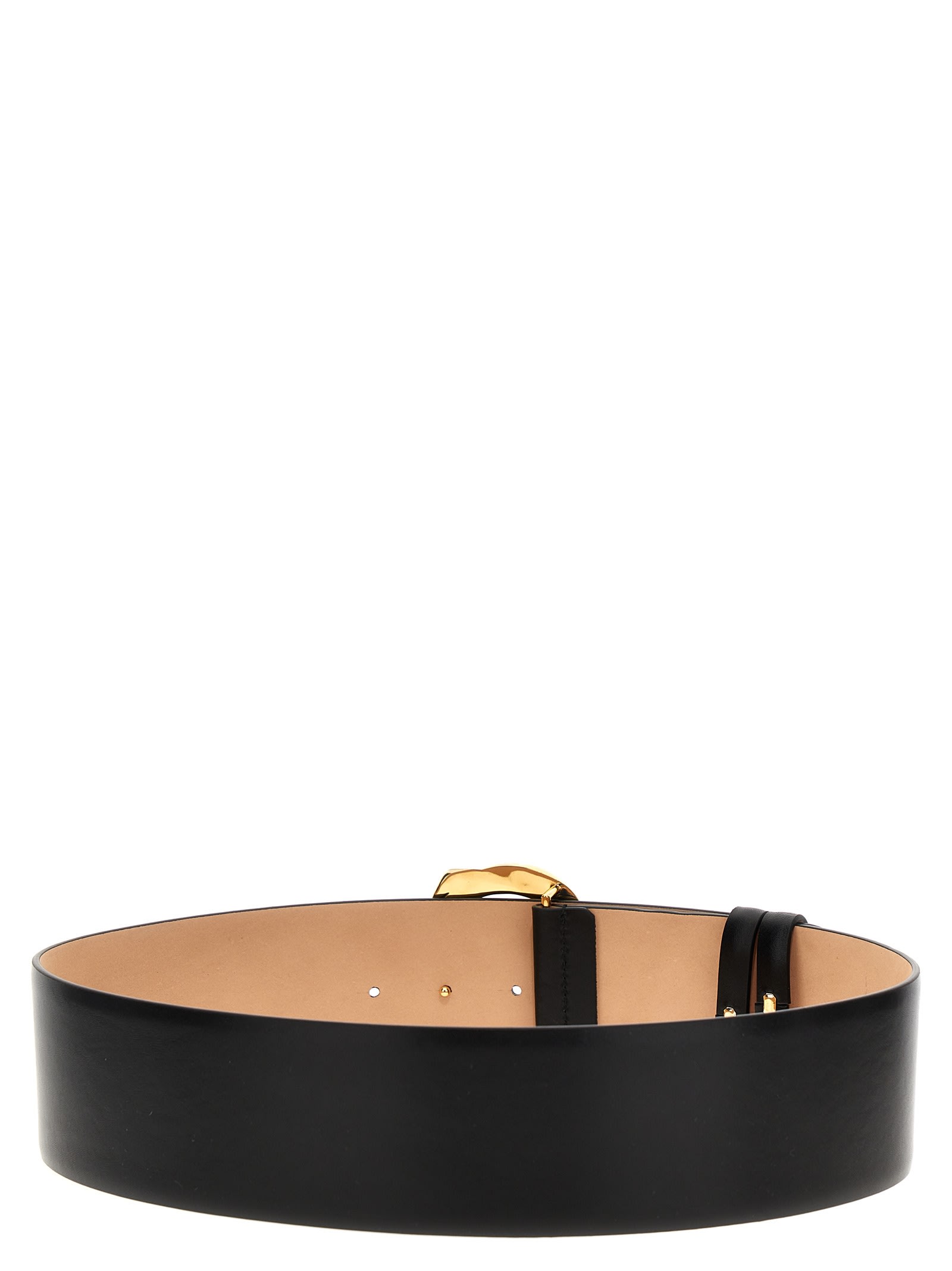 Alexander Mcqueen Snake-buckle Leather Belt In Black