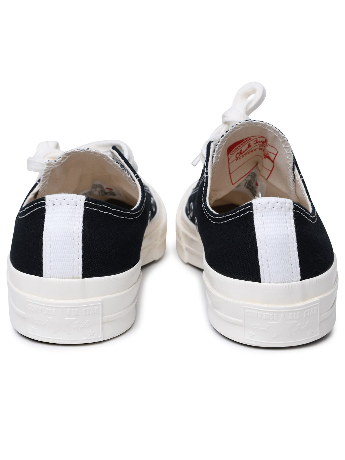 Shop Comme Des Garçons Play Cross Black Cotton Sneakers
