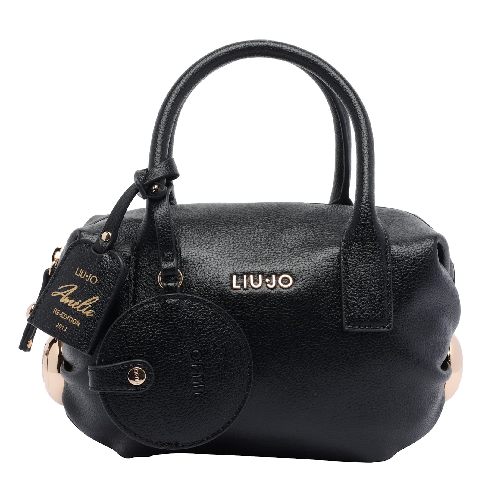 Liu •jo Round-handle Charm-detail Tote Bag In Black
