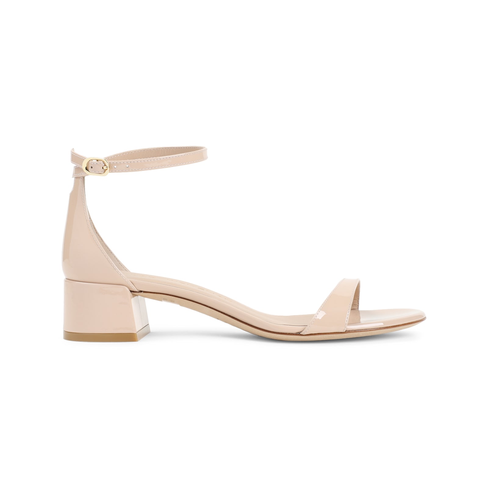 Stuart Weitzman Nudist Block 35 Sandals In Barely Beige